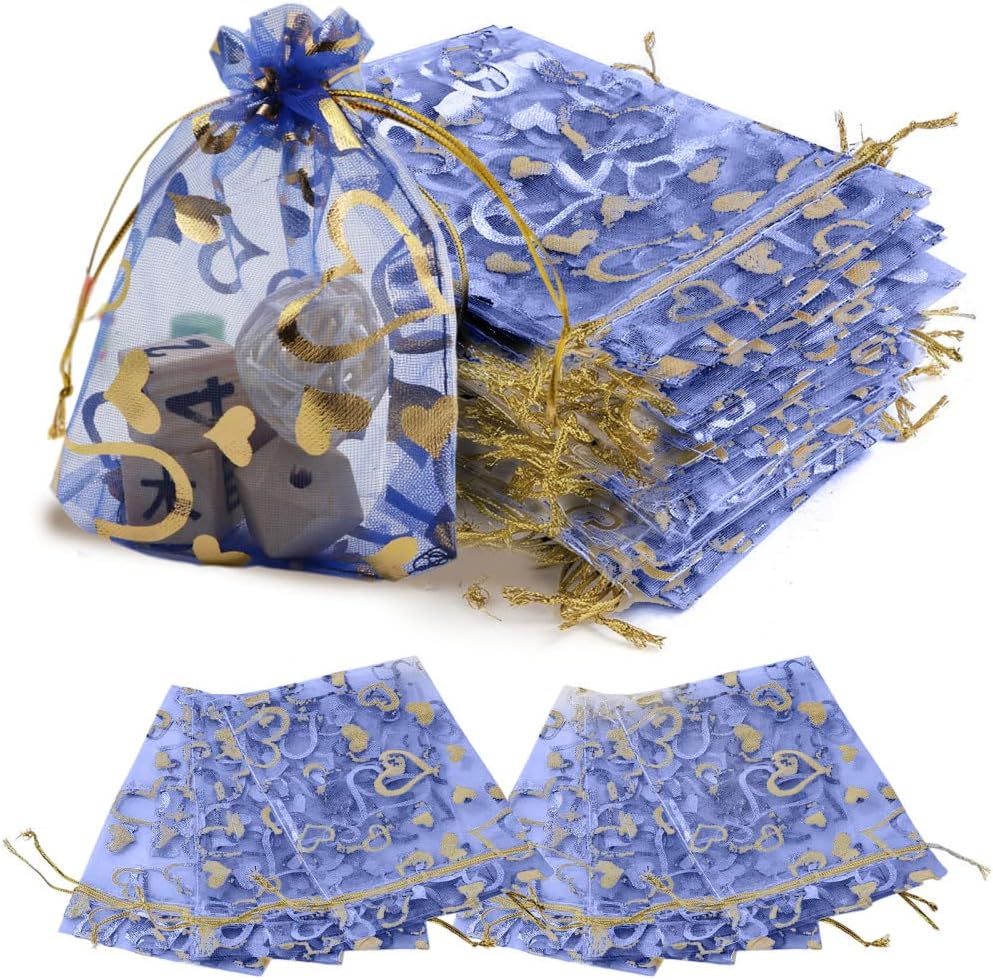 50pcs Organizatoin Pour Sacs Cadeau En Organza Fil De Mariage