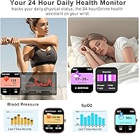 Vista 3 de Smart Watch for Men Women Compatible with IOS Android Phone, 1.83" Full Touchscreen IP68 Waterproof Smart Watches,Fitness Tracker with Make/Recive