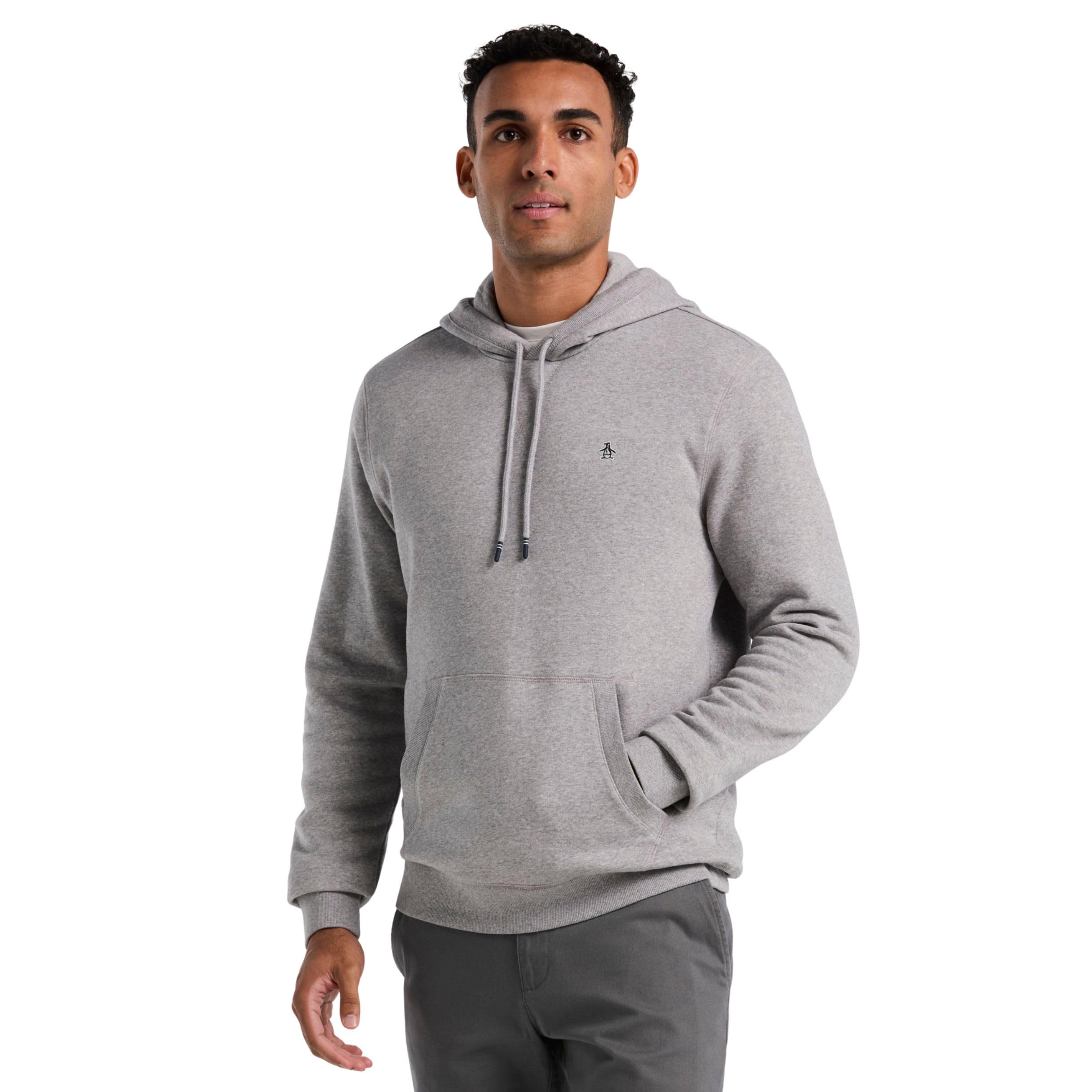 Original Penguin Fleece Hoodie Sweatshirt, S, Grey Rain Heather