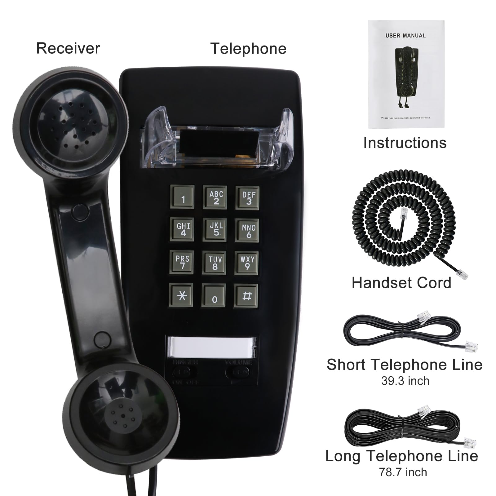 Amazon.com : Sangyn Retro Wall Phones for Landline with Loud