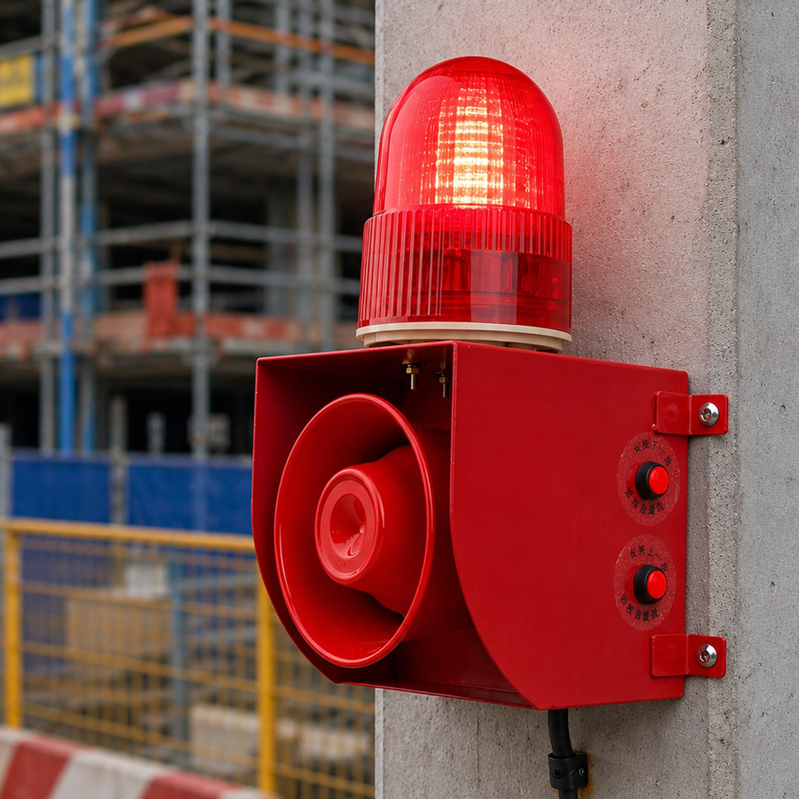 Alarme sonore et Lumineuse Industrielle, raccordement Filaire DC24V-01TX