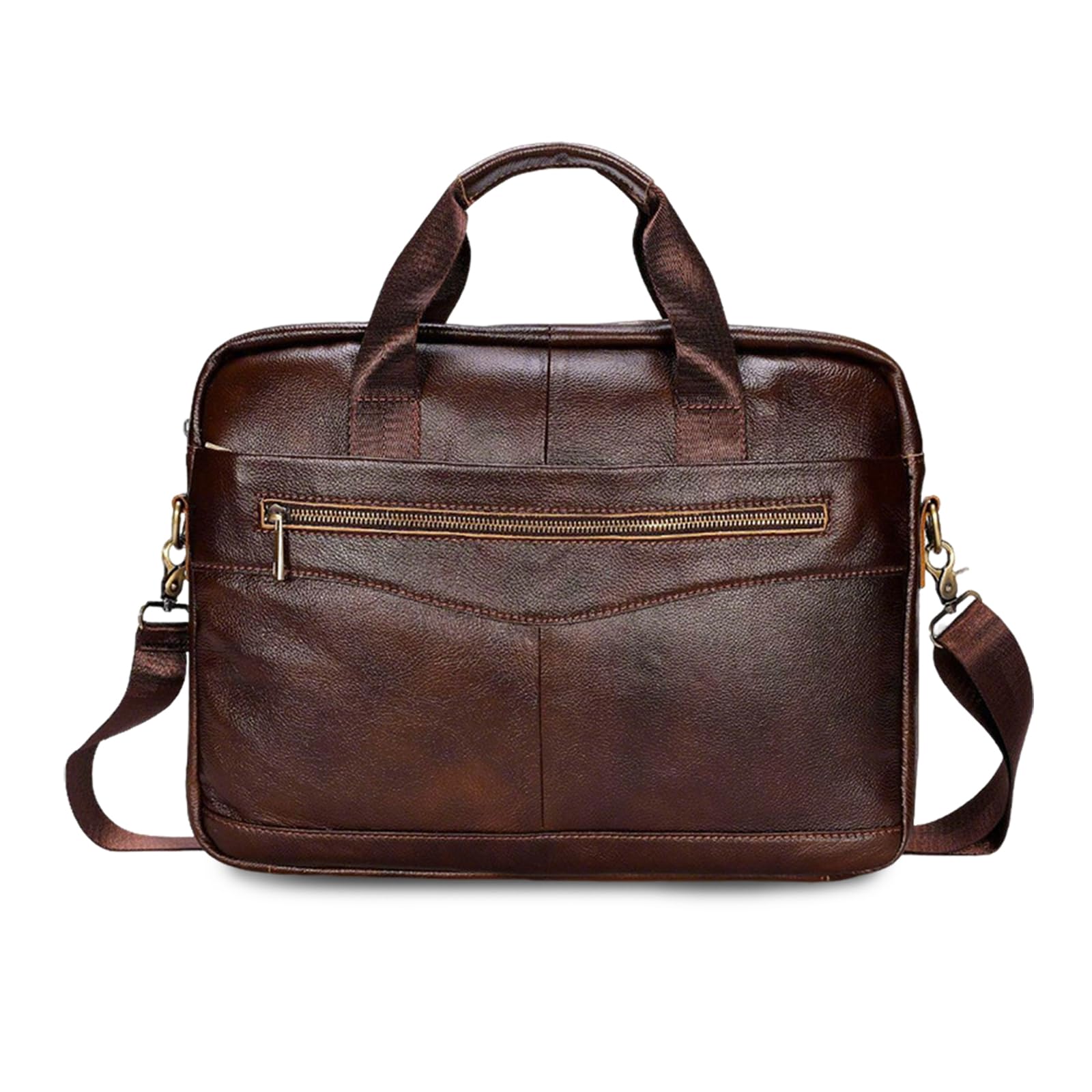 FANDARE Skórzana teczka w stylu retro, męska, na laptopa, crossbody, torba biznesowa z odpinaną torbą na ramię i wieloma kieszeniami, profesjonalna torba na komputer do pracy i podróży