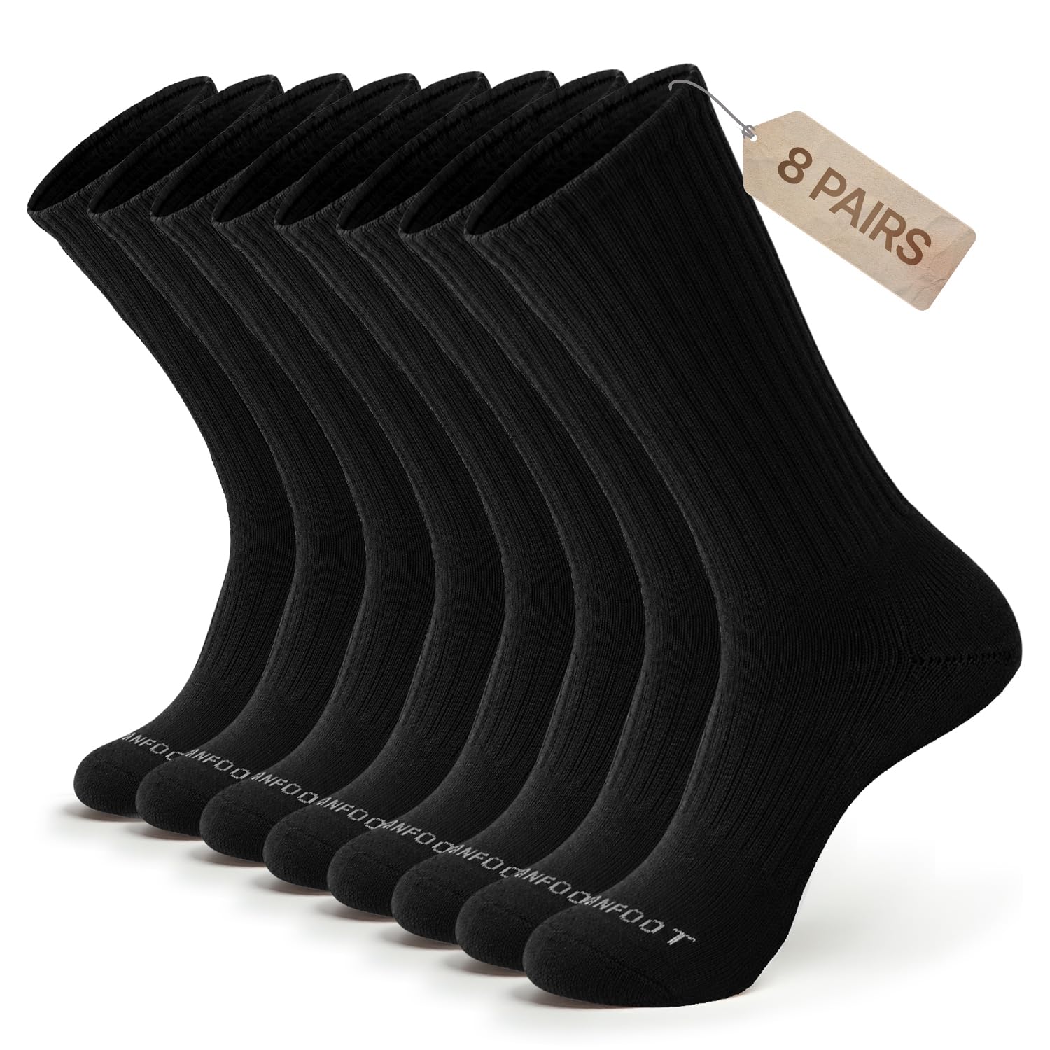 3-8 Pairs Cushioned Athletic Crew Socks Women Men Moisture-Wicking