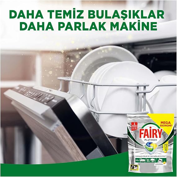 Fairy Platinum Dishwasher Detergent Capsule/Tablet 72 Wash Lemon Scented