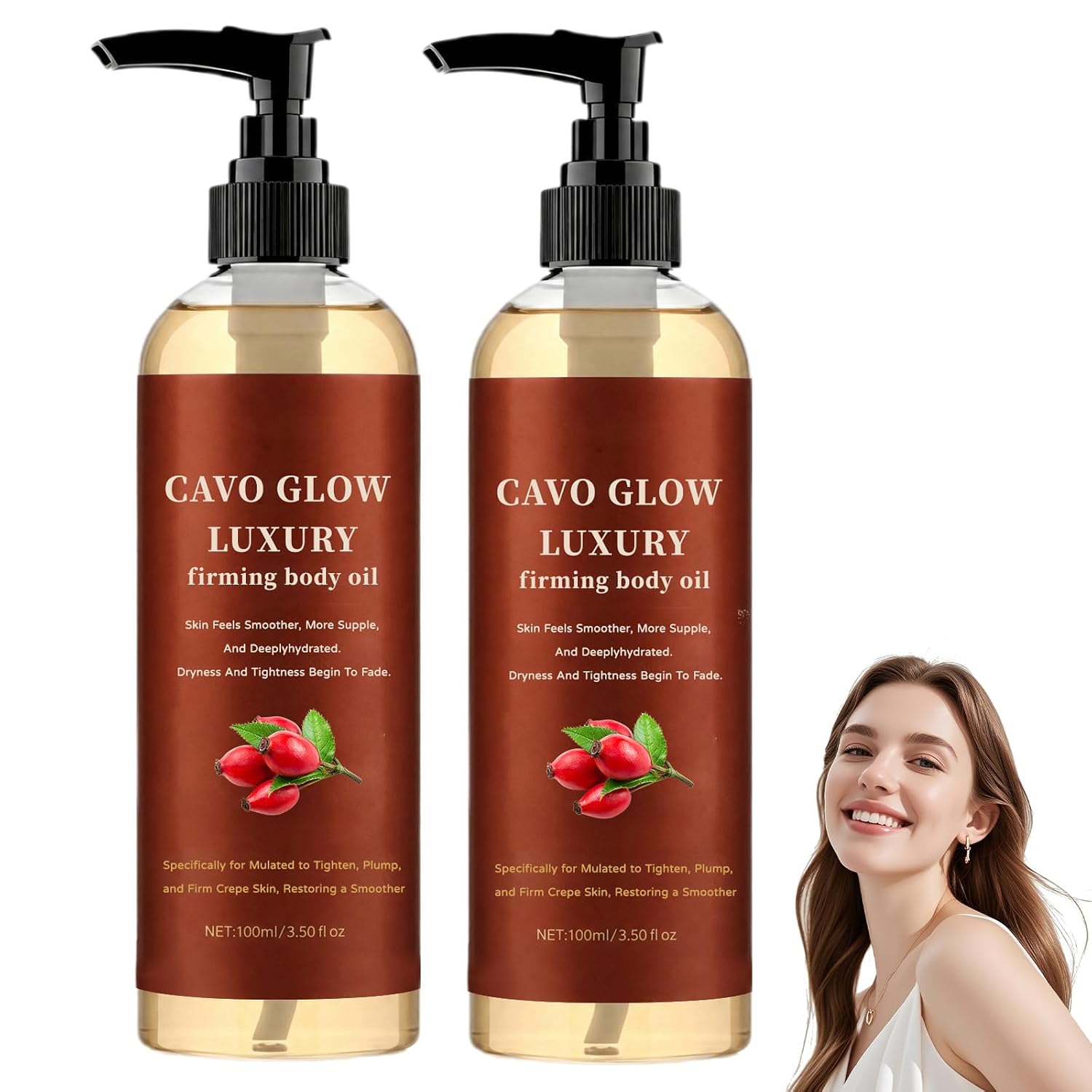 Cavo Glow Firming Body Oil for Crepe Skin, Cavo Glow Luxury Body Oil, After Shower Body Oil for Women, Tightens & Plumps Full Body (1pc)