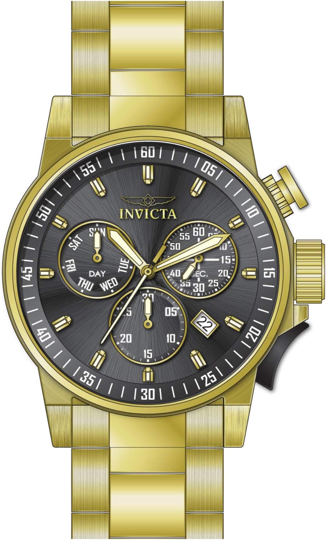 InvictaI-Force Swiss Ronda Z60 Caliber Men's Watch - 46mm. Gold (31638)