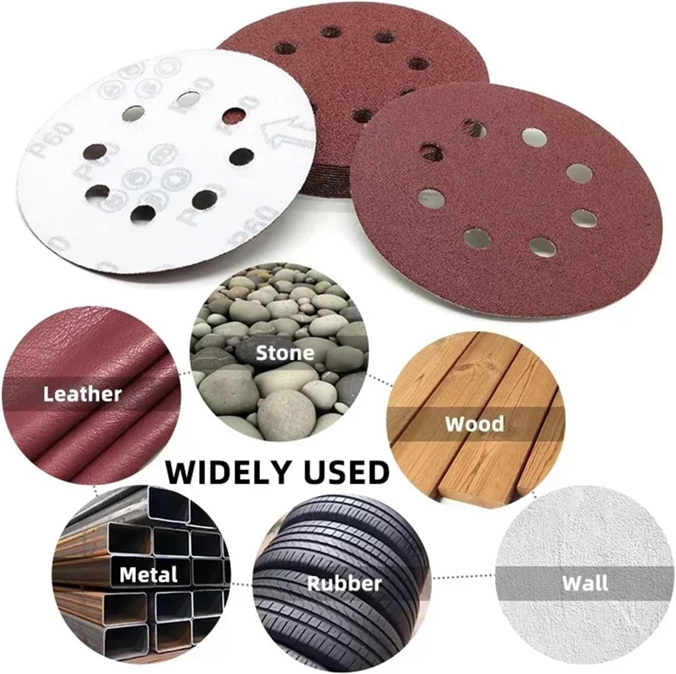 Sanding Pads, 10~100pcs Sanding Discs Hook and Loop Adhesive Sandpaper 5 Inch 8 Hole for Random Orbital Sander 60-2000 Grits Abrasive Sheets for Wood Furniture(1000 Grits,100pcs)