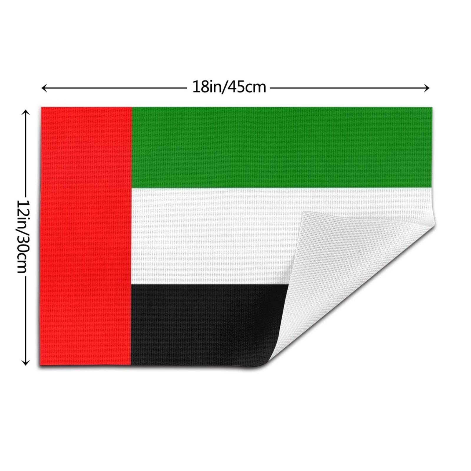 Set Di 10 Tovagliette Con Stampa Della Bandiera Degli Emirati Arabi Uniti In Pvc Intrecciato Resistenti Al Calore Lavabili E Antiscivolo 45X30Cm Per Cucina Interni Ed Esterni