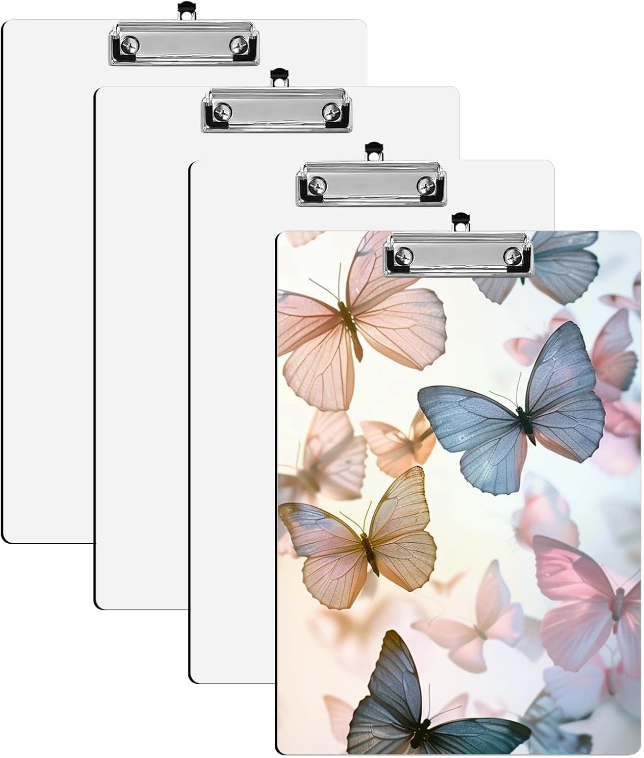 4 Pack Sublimation Clipboard Blanks Double Sided, 8.9"x12.4" A4 MDF Clipboard Blanks Bulk, Sublimation Teacher Blanks for DIY Craft Gifts Classroom Office School Supplies, Letter Size