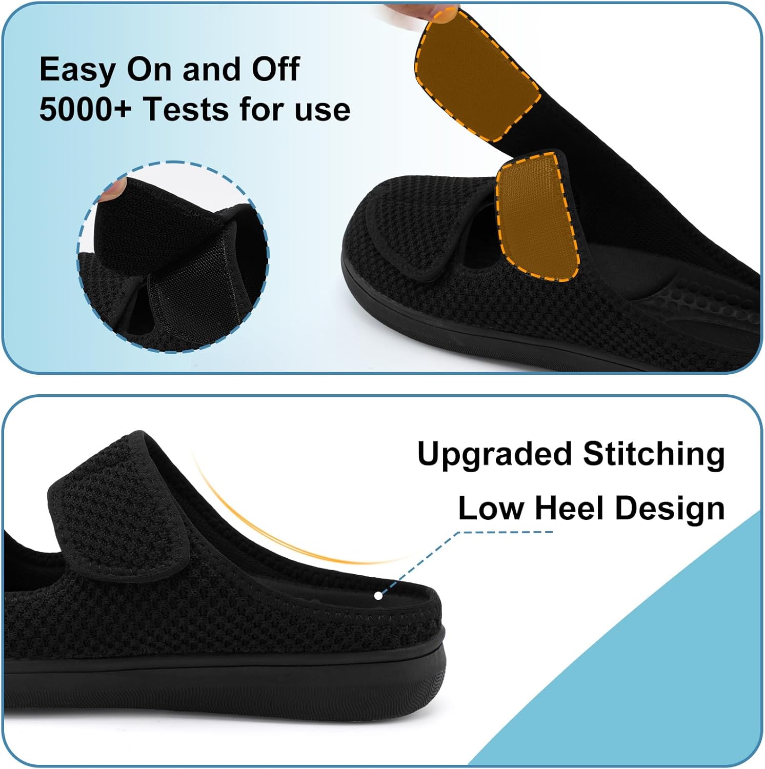 JIASUQI Womens Slippers Wide Toe Box Shoes for Women Ajustable Slippers Indoor and Outdoor