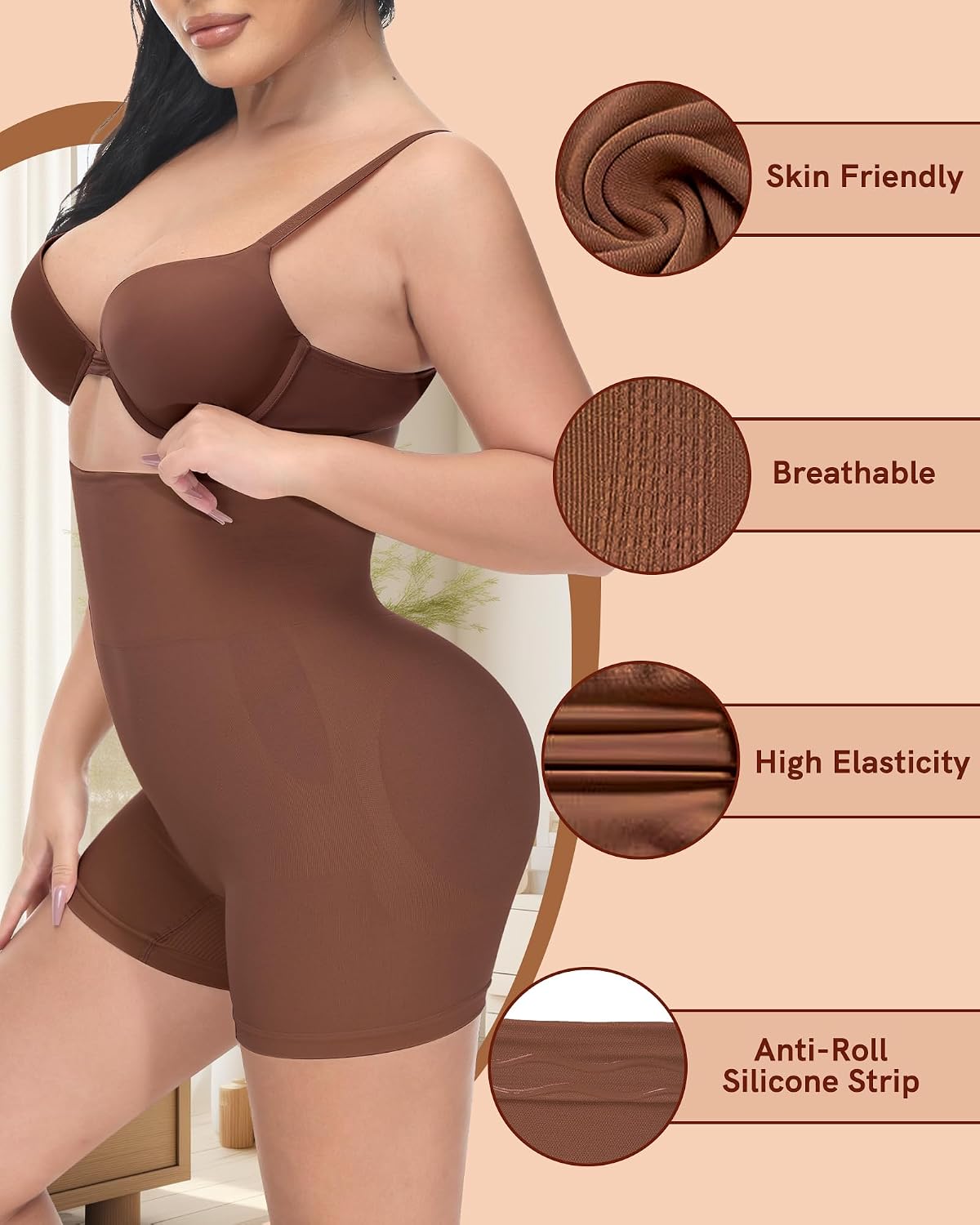 High Waisted Body Shaper Shorts Shapewear for Women Shapewear Tummy Control Seamless Shaping Shorts