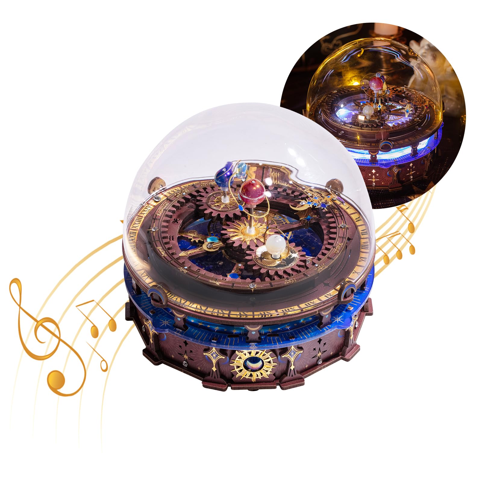 MU 3D Wooden Puzzles The Planisphere Rotating World Globes Craft