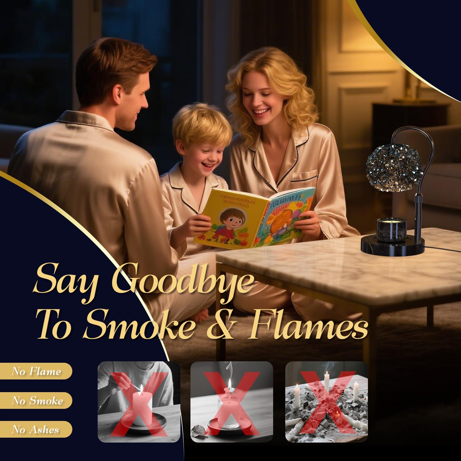 Amazon.co.jp : キャンドルウォーマー おしゃれデザイン クリスタル