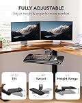 HUANUO Keyboard Tray Under Desk, 360 Adjustable Ergonomic Sliding Keyboard & Mouse Tray, Under Desk Keyboard Tray Slide Out, Keyboard Holder Under Desk for Typing in Home, Office Work, 25"W x 9.84"D