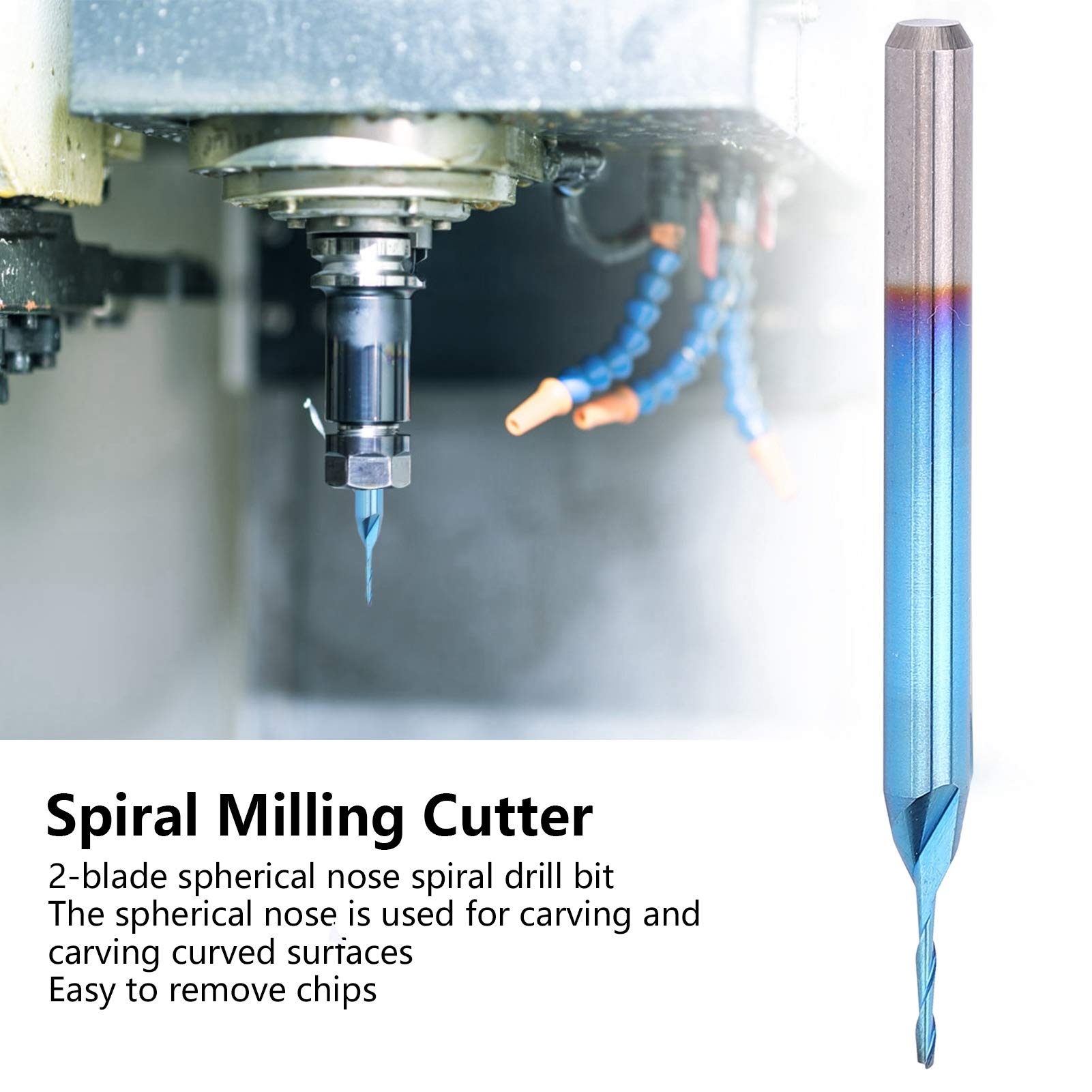 Respicefinem 10pcs 3 175 X 22mm Spiral Router Bit End Mill Tungsten Steel Wood Working Milling Cutter Suitable for Hardwood Plywood Acrylic Plastic Fiber Resin PCB with Nano Blue