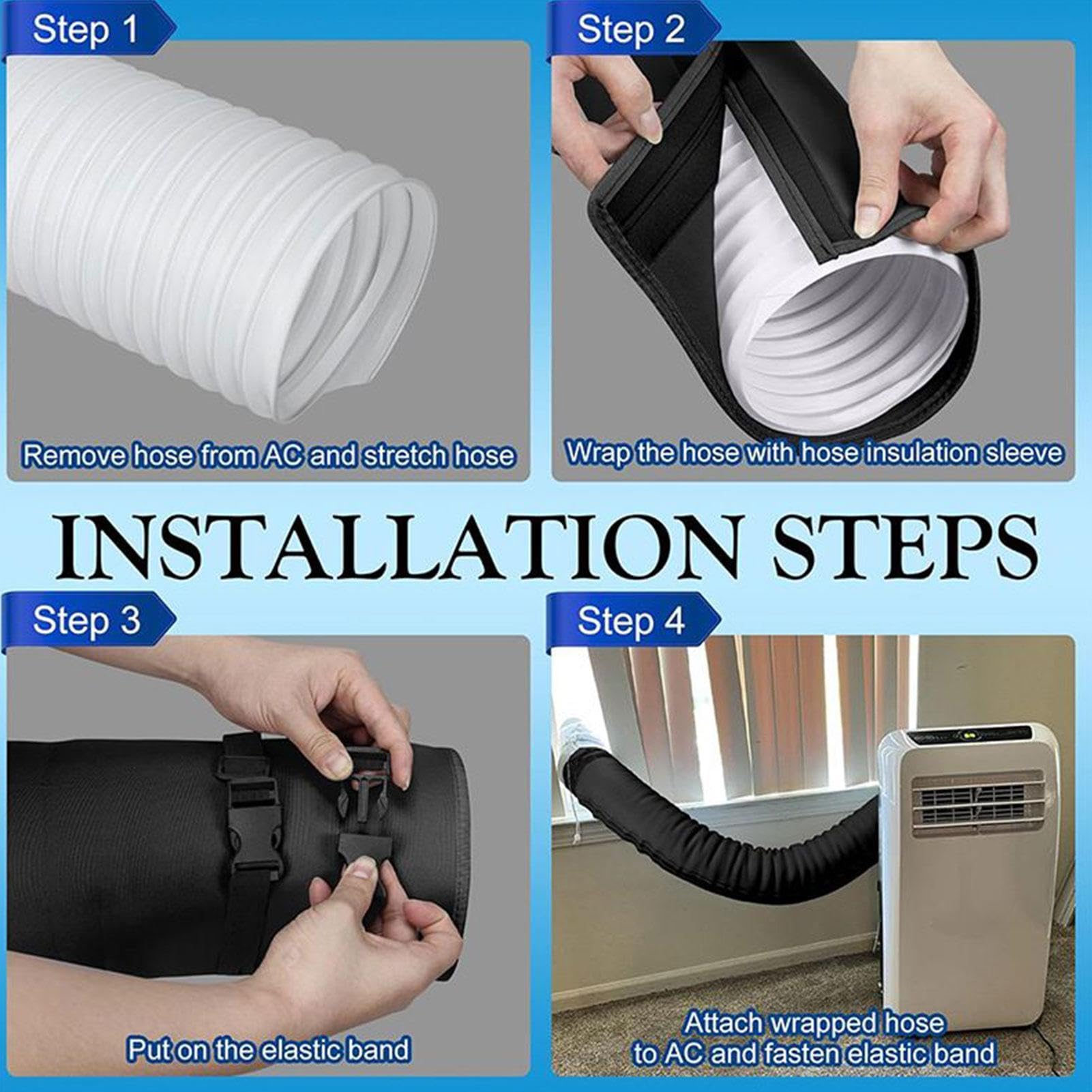 Gaine d'isolation pour tuyau de clim | Manchon isolant pour tube d'évacuation économie d'énergie,Gaine isolée pour climatiseur mobile,Pour dortoir intérieur, hôtel,