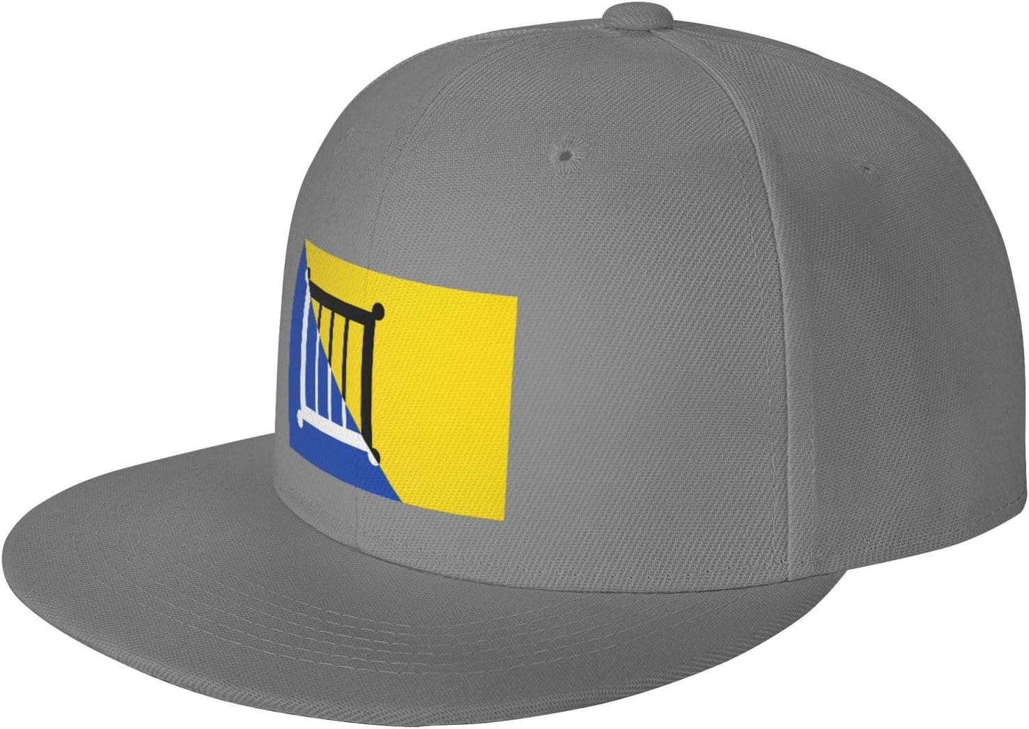 DELDAVlag de Bilt Flat Brim Hat Hip Hop Baseball Cap Driver Adjustable Front Printing Hat Black