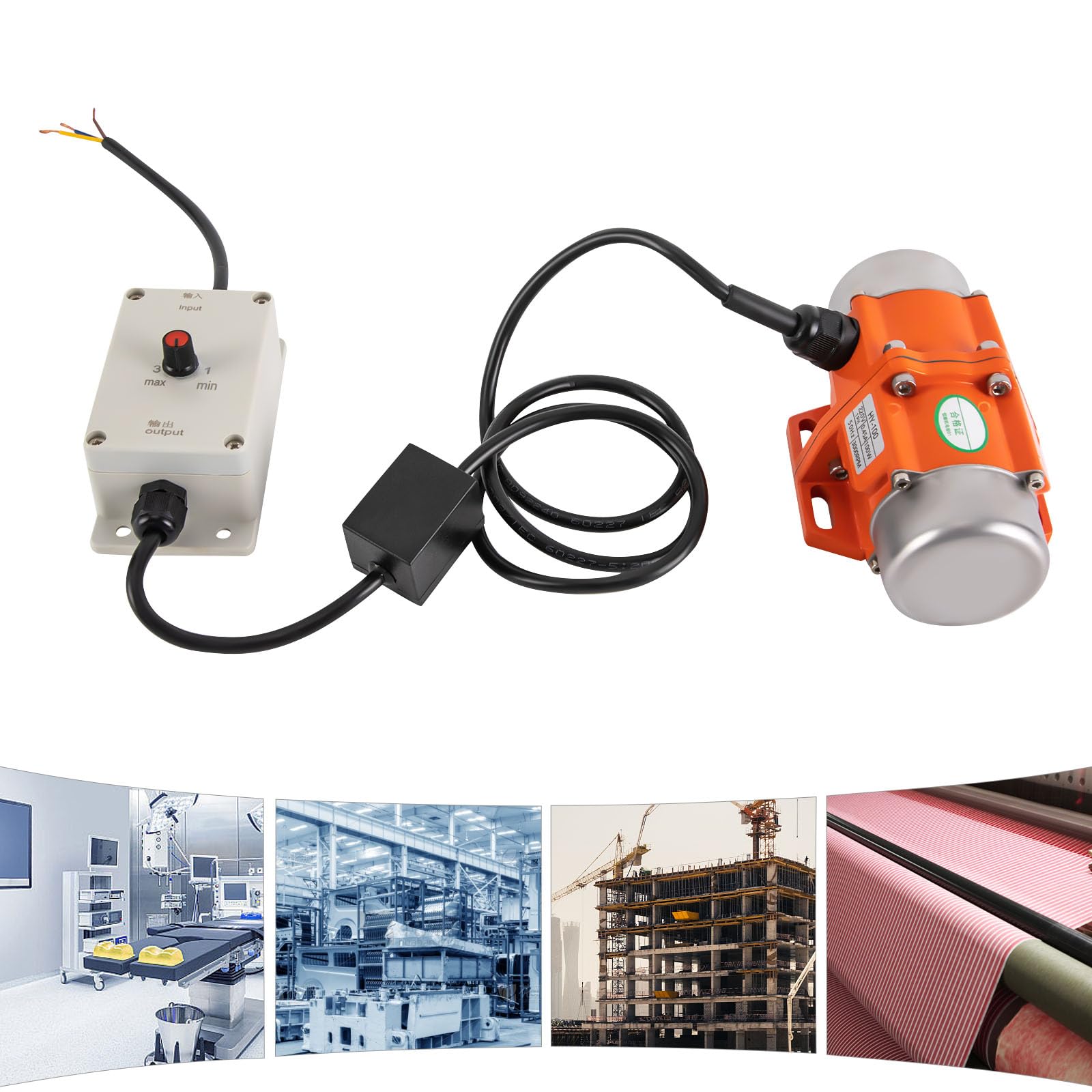 Motore a vibrazione da 100 W con regolatore di velocità, 3000 giri/min, piccolo vibratore motore asincrono, per macchine in tessuto, lavorazione degli alimenti, costruzione di attrezzature