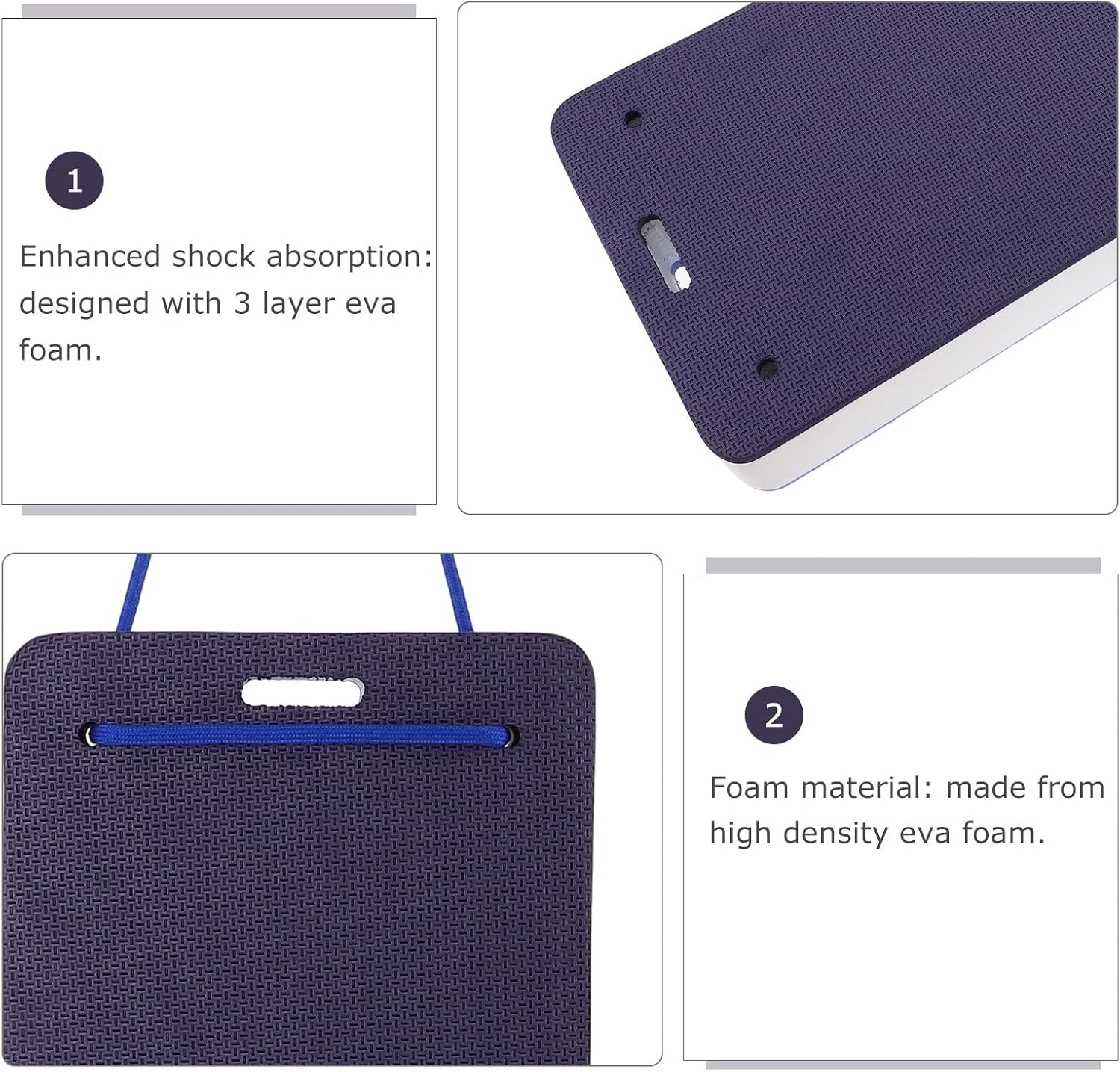 Eva Foam Marine Docking Edge Protectors Cushioned Side Bumpers 49x19x5cm Blue High Density 3-Layer Yacht Bumper Cushion for Sailing and Fishing Boats