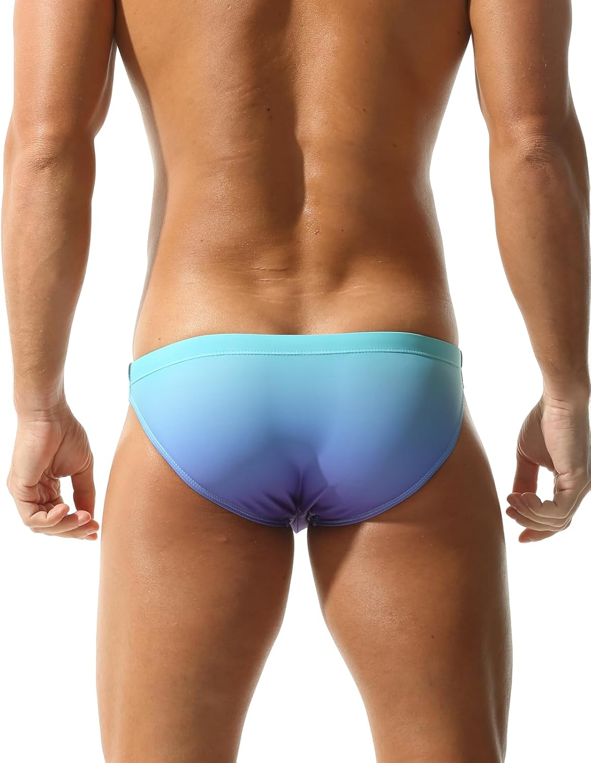 Mens Gradient Swim Briefs Stylish Comfortable Bikini Swimwear Sexy Micro Swimsuit Bathing Suit - Image 2