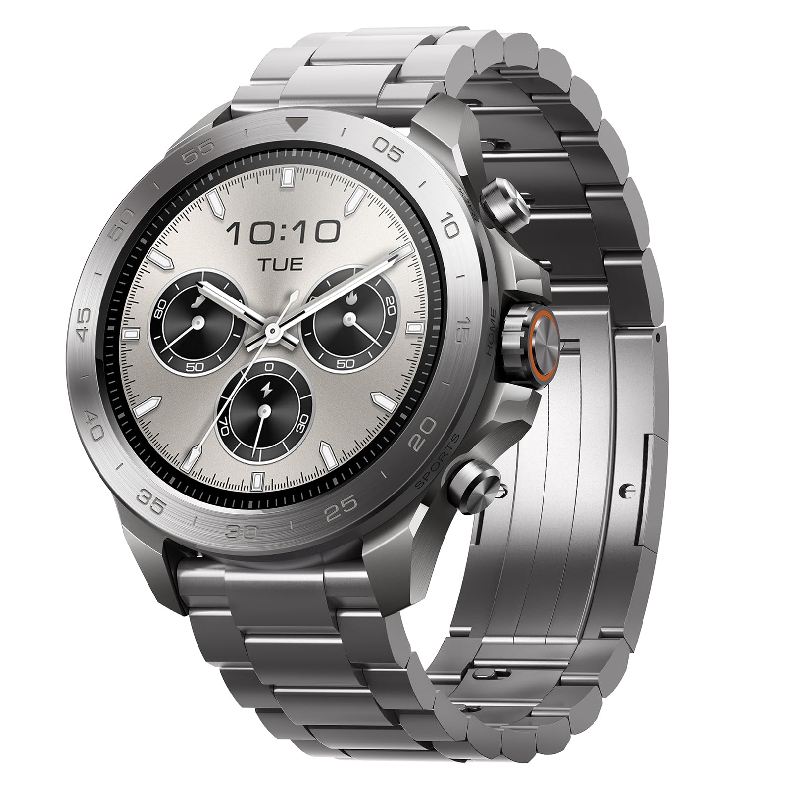 Mibro GS Explorer S TI Reloj Inteligente para Correr con GPS, Smartwatch con Impermeable 10ATM, Bisel Titanium, Llamadas Bluetooth, Altímetro, Barómetro, Brújula, para Android iOS (Correa de Titanio)