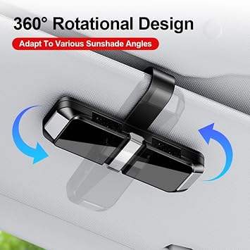 Sunglass Holder for Car, Holds 2 Pairs of Glasses, Double-Layer | Visor Sunglasses Holder Clip, Space-Saving Car Sunglass Holder for Car Visor, Secure Clip for Most Cars, SUVs & Trucks,White
