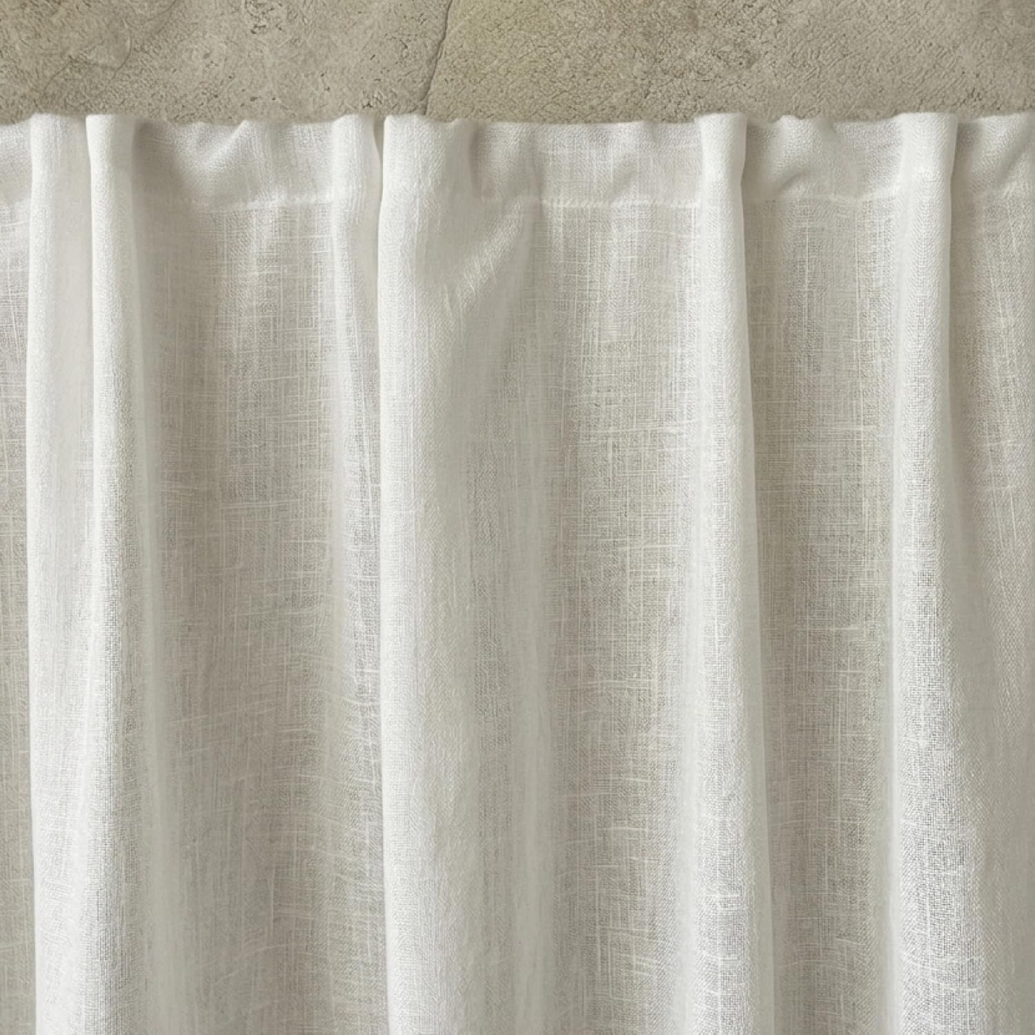 domus&trend Tenda Puro Lino 100% Made in Italy, Telo d'Arredo Grandi Altezze, Finitura Sartoriale Bastone e Binario, Semifiltranti 1 Pannello Tende per Interni Soggiorno (Bianco, 140 cm_x_310 cm)