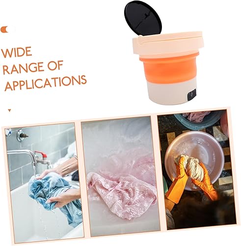 Miniatura 3 de Lavadora portátil plegable pequeña lavadora con rotación de alta velocidad para viajes, camping, viajes de negocios, diseño ligero para eliminar