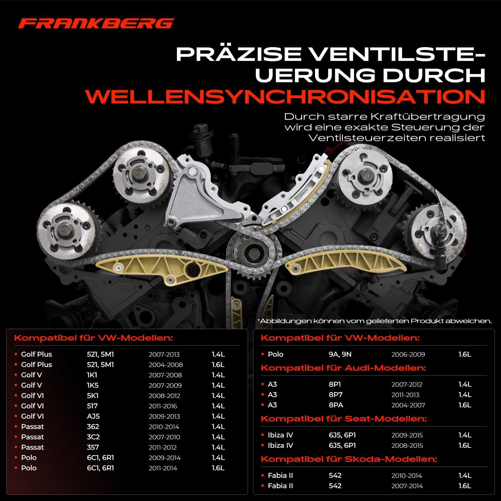Steuerkettensatz Steuerkette für A1 A3 Alhambra Altea Ibiza Leon Toledo Fabia Octavia Yeti Beetle CC Golf J-e-t-t-a P-a-s-s-a-t Polo Sci-rocco S-h-a-r-a-n T-i-g-u-a-n T-o-u-r-a-n Benzin 2003-2021