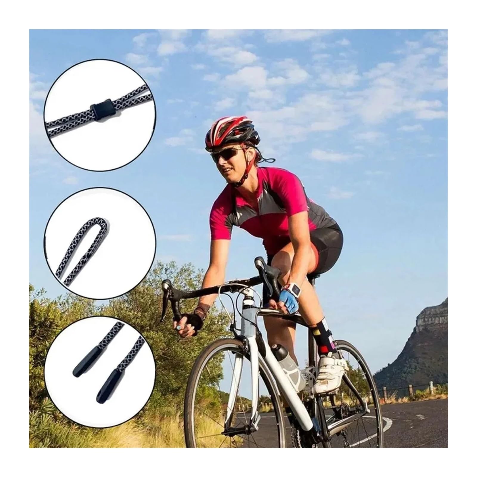 10pcs Non-Slip Sunglasses Rope Per Occhiali | Reflective Lanyard Strap Eyewear Cord Holder with Adjustable Buckles Glasses Neck Cord