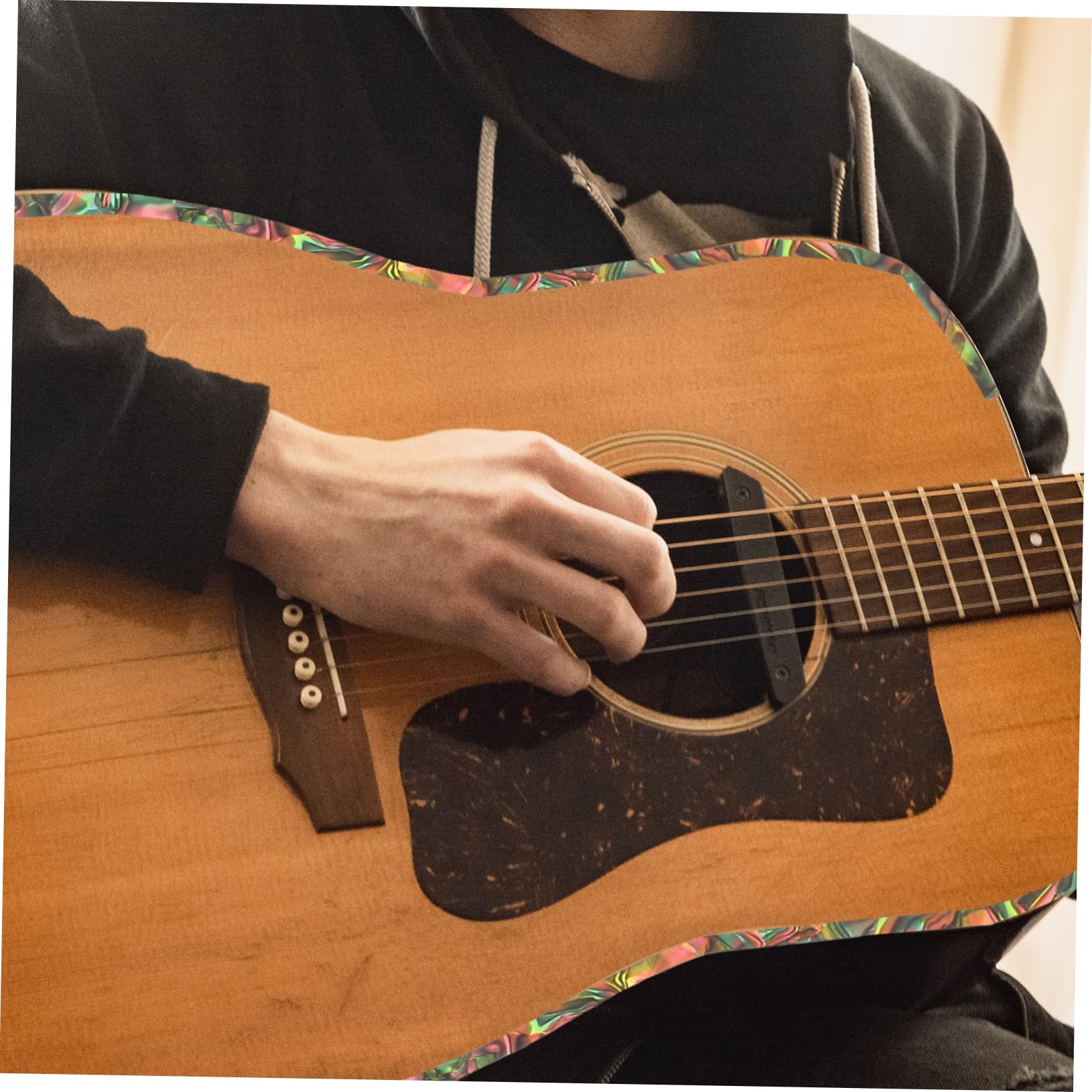 BESPORTBLE 1Pc Flexible Decorative Guitar Purfling Strip Plastic Edge Trim for Guitar Decor Design Durable Space Saving Inlay Material