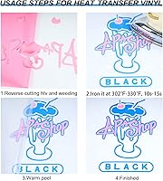 Vista 123 de TUMIYA HTV Heat Transfer Vinyl Rolls - 12" x 30 Ft HTV Vinyl, Black Iron on Vinyl DIY Design for T-Shirt (Black)