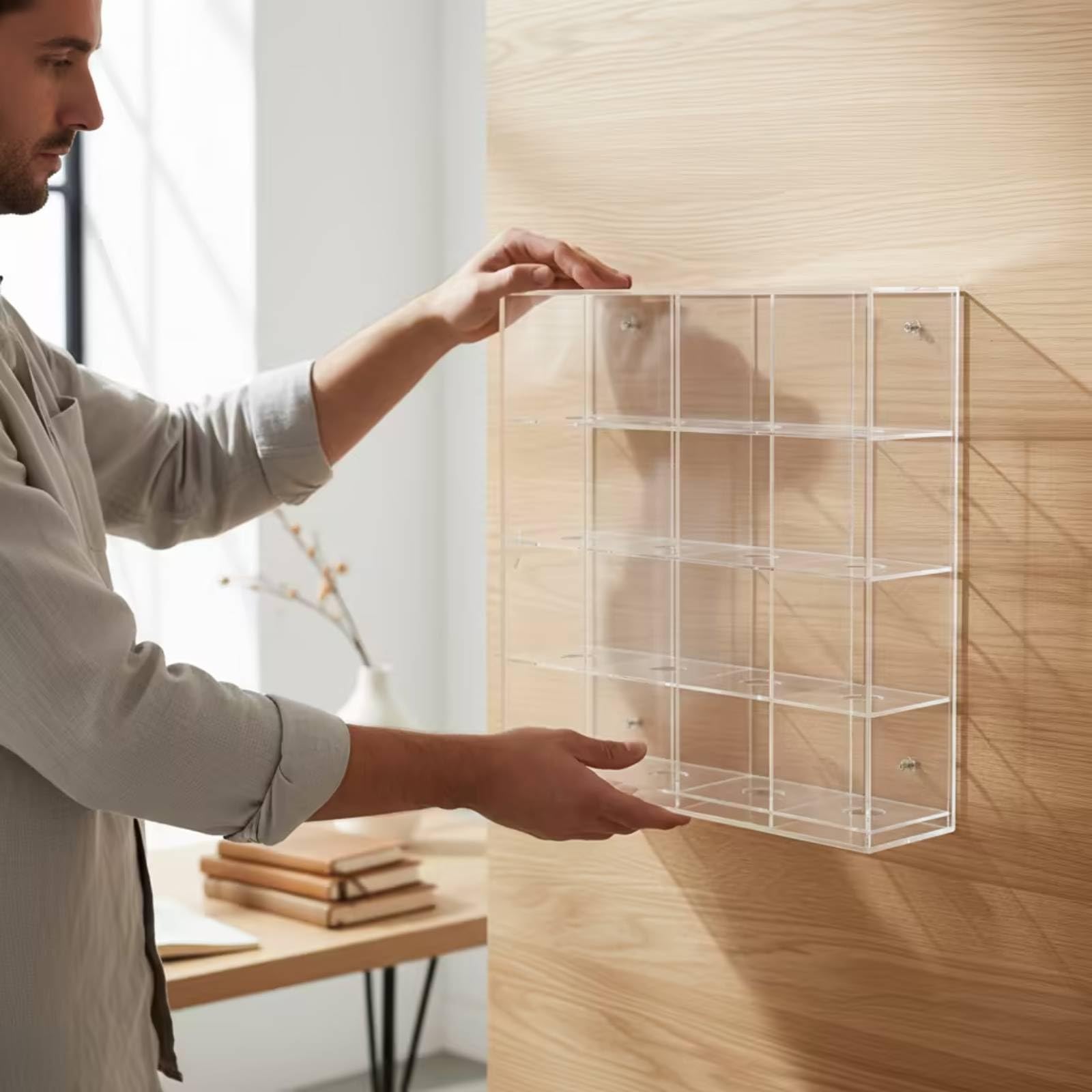 Baoblaze Vitrina para Pelotas de Golf Caja Expositora Soporte Organizador Estante Fabricada en Acrílico Transparente con Panel Frontal Deslizante Adecuada para , 9 Rejillas