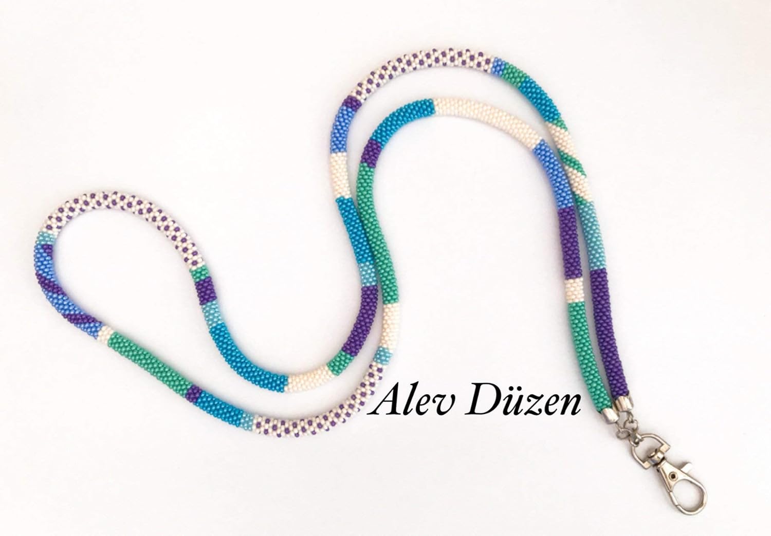 Lanyard, beaded badge holder, bead crocher lanyard, ID card holder, teacher gift