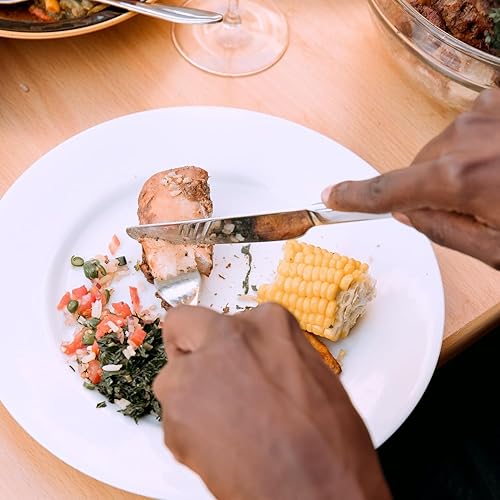 Miniatura 8 de Utensilios con peso para temblores de manos, cuchillo de 7 onzas, cucharas de tenedor, utensilios adaptativos para comer Parkinson cubiertos con