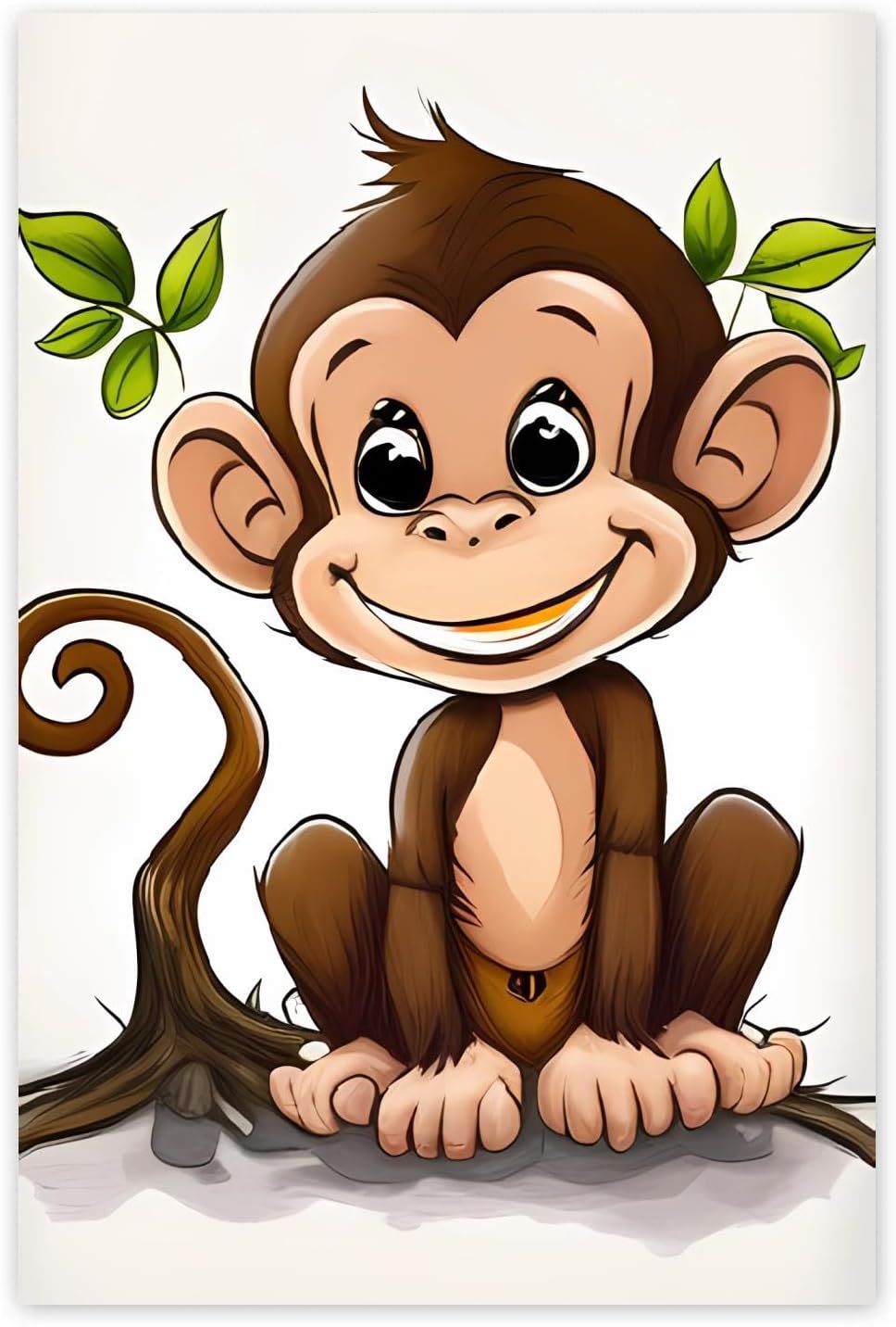 Worihut 5D Diamond Painting Kits for Adults, Cute Monkey DIY Full Round Diamond Art with Accessories Tools,Wall Decor for Dining Room, Kitchen, Restaurant 18x24 Inch
