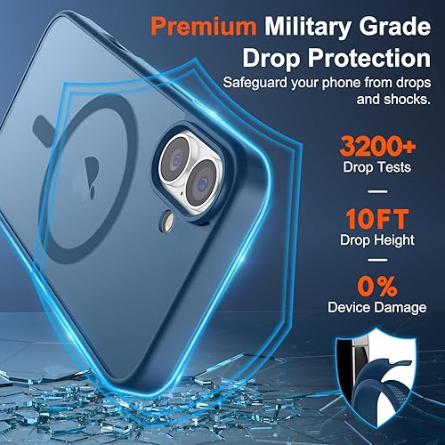 Miniatura 1258 de SUPFINE Funda magnética para iPhone 11 (compatible con MagSafe) (protección contra caídas de grado militar), translúcida mate a prueba de golpes