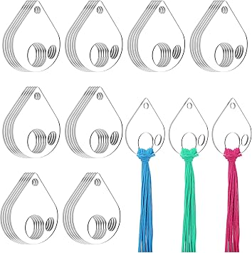 40PCS Acrylic Embroidery Floss Drop, Teardrop Acrylic Bobbins, Floss Drops Cross Stitch, Clear Embroidery Thread Organizers, Cross Stitch Tread Bobbins for DIY Craft Sewing Thread Storage