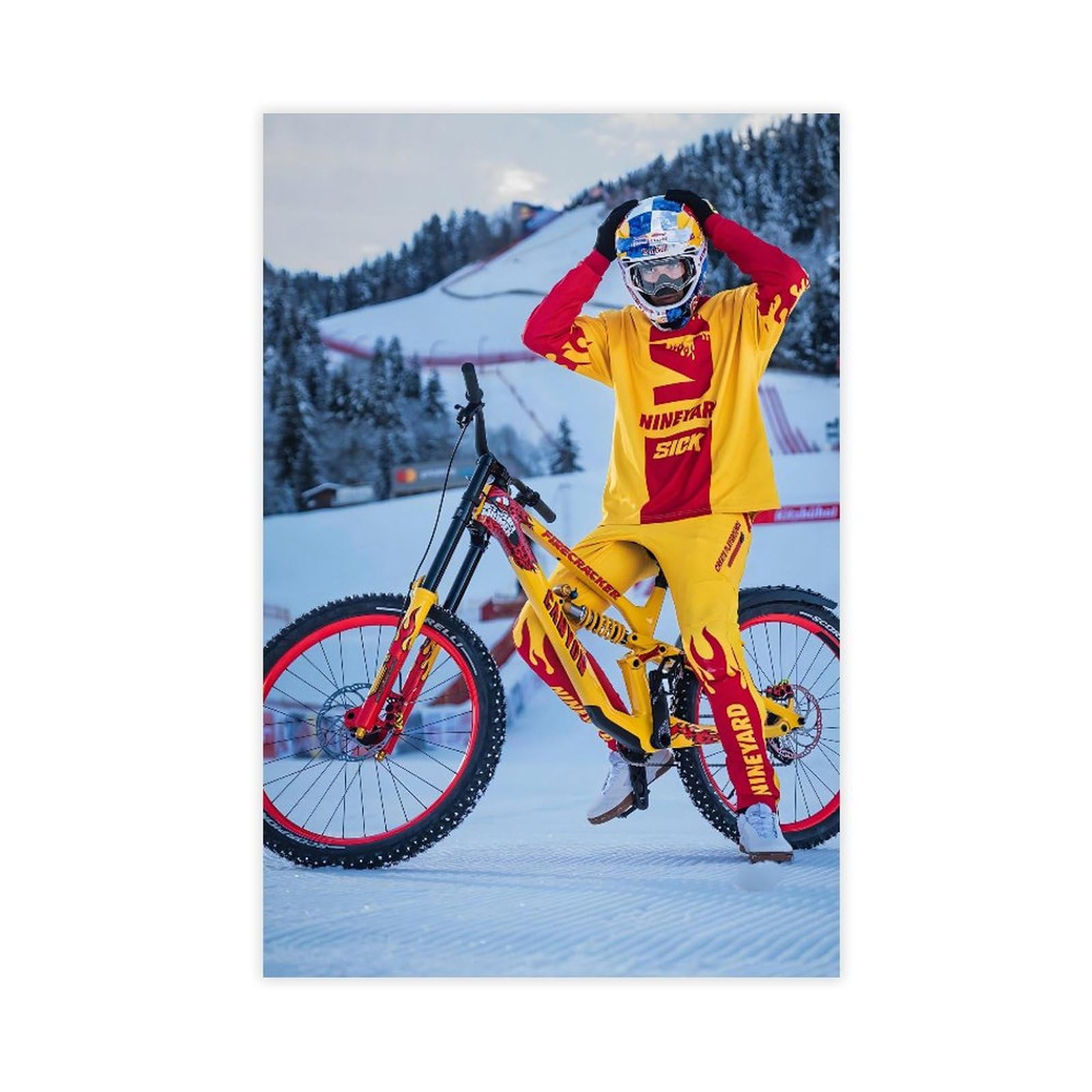 Poster Sur Toile Fabio Wibmer - Cycliste Extreme Sports, Impression Haute Qualité, Dimensions 40,6 Cm (16"), Décoration Murale Salon, Chambre