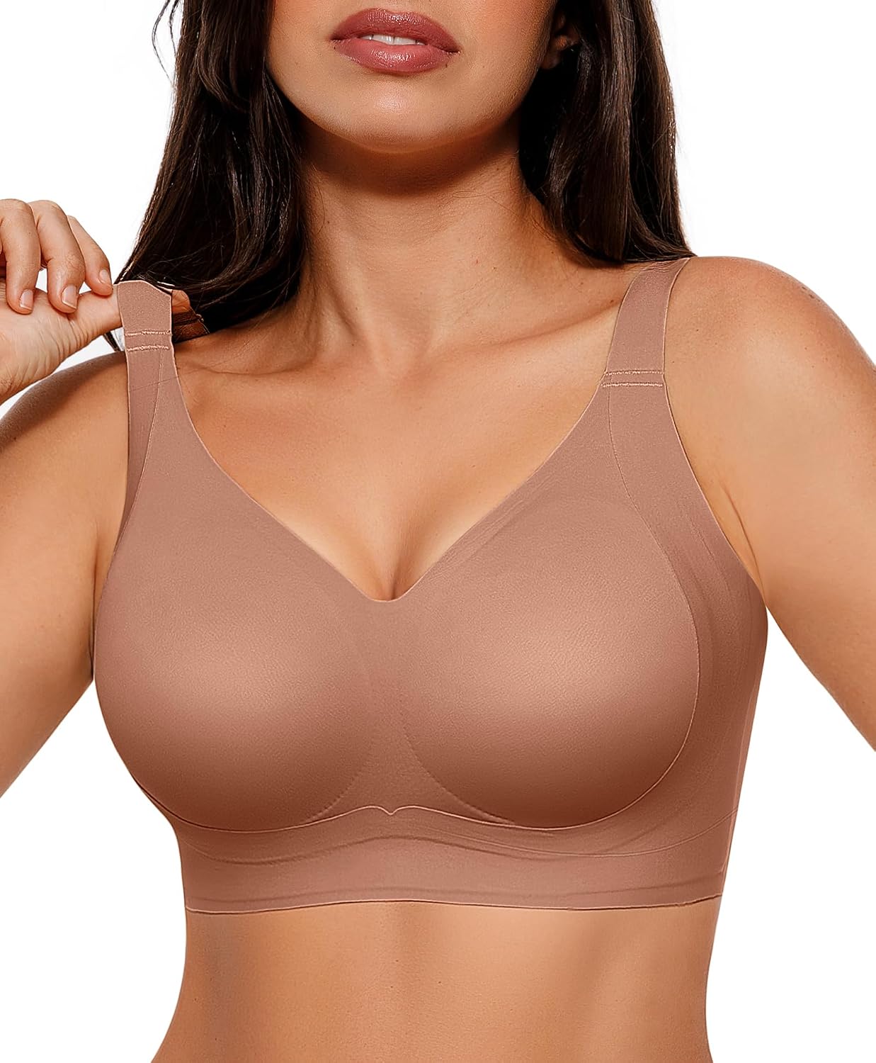 SHAPELLX Wireless Bras for Women Full Coverage Supportive Back Smoothing Comfortable No Underwire Lifting Shaping Bra