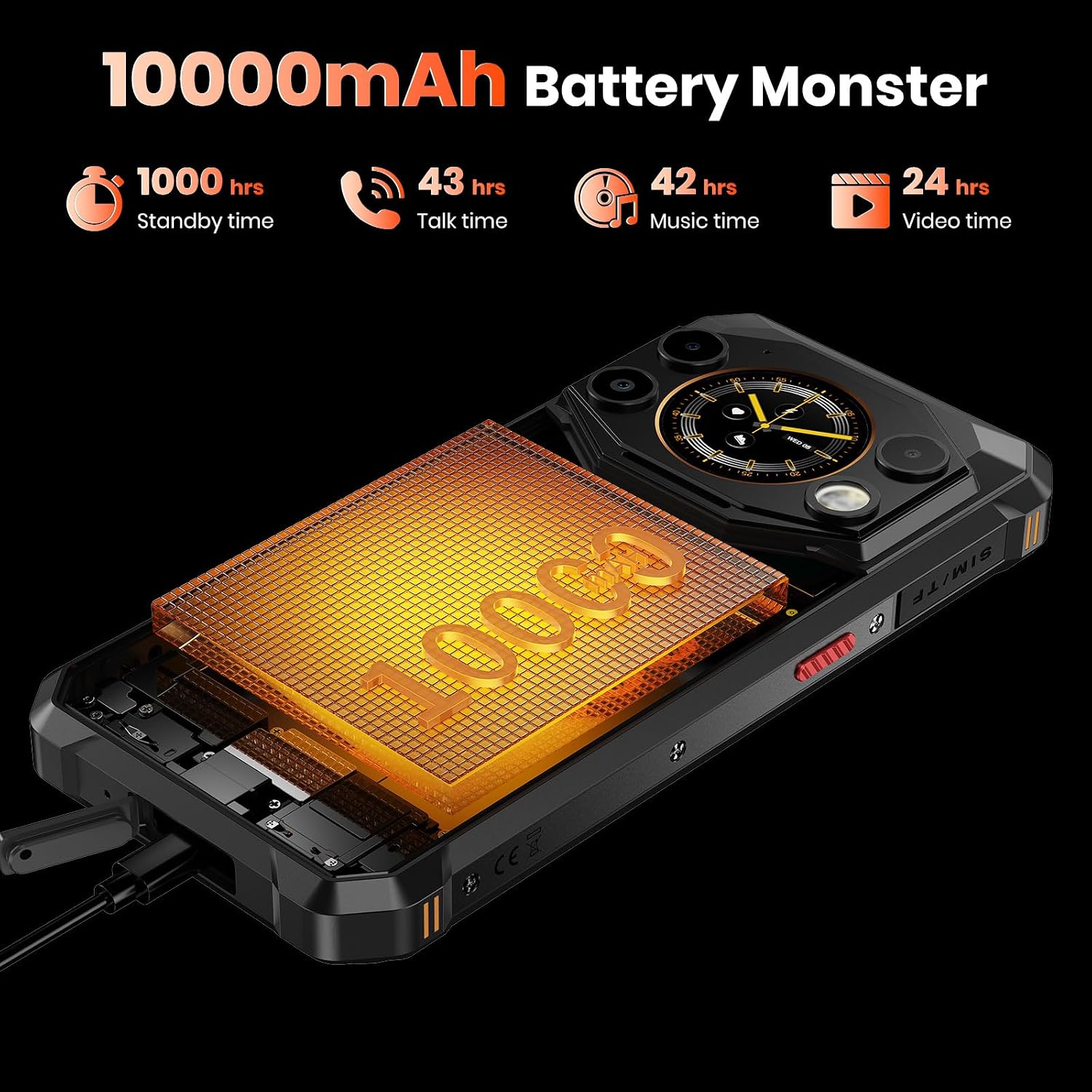 FOSSIBOT F117 Rugged Phone Unlocked 24GB+256GB, 10000mAh Battery Phone 4 71DkYwZPkKL. AC SL1500