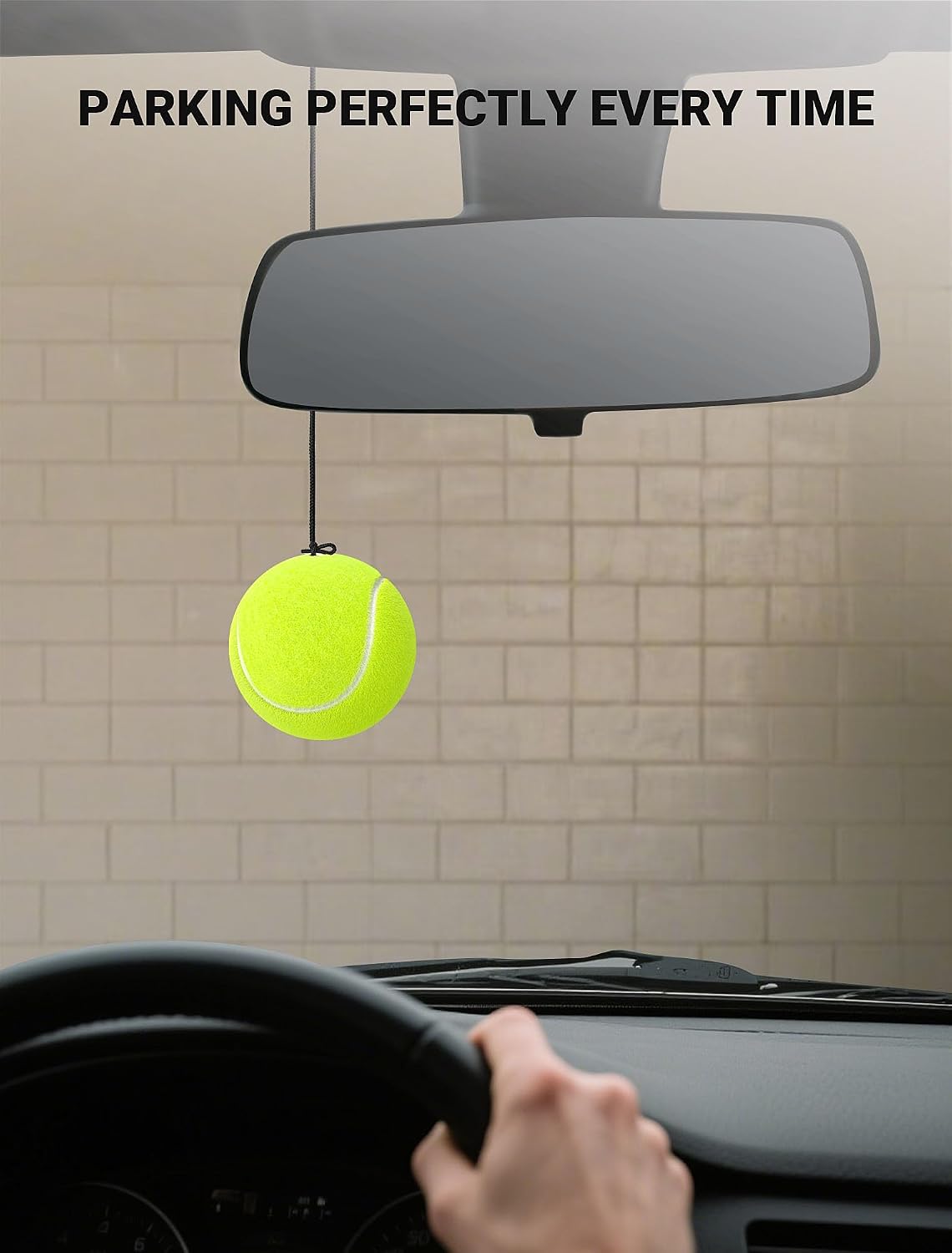 SARDVISA 2-Packs Tennis Ball Garage Parking Aid with Non-Elastic String, Precise Garage Car Stop Indicator w/Adjustment Buckle, Easy Installation, Parking Stopper Assist for Garage Accessories