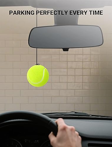Miniatura 7 de Paquete de 2 pelotas de tenis con cuerda no elástica, indicador preciso de parada de coche con hebilla de ajuste, fácil instalación, asistencia de