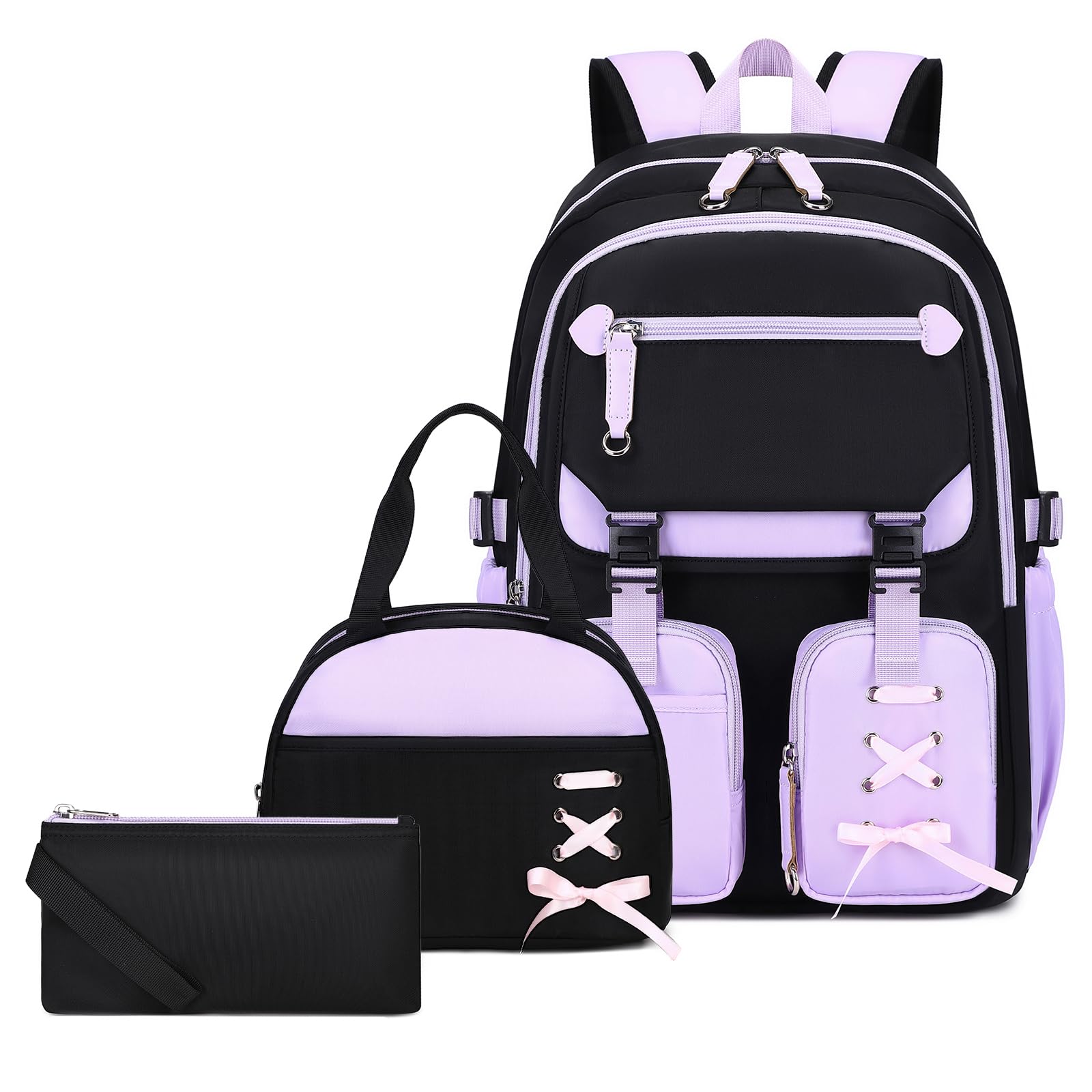 Tanou Mochila Escolar Adolescente Niña, Mochila Casual de 3 Piezas