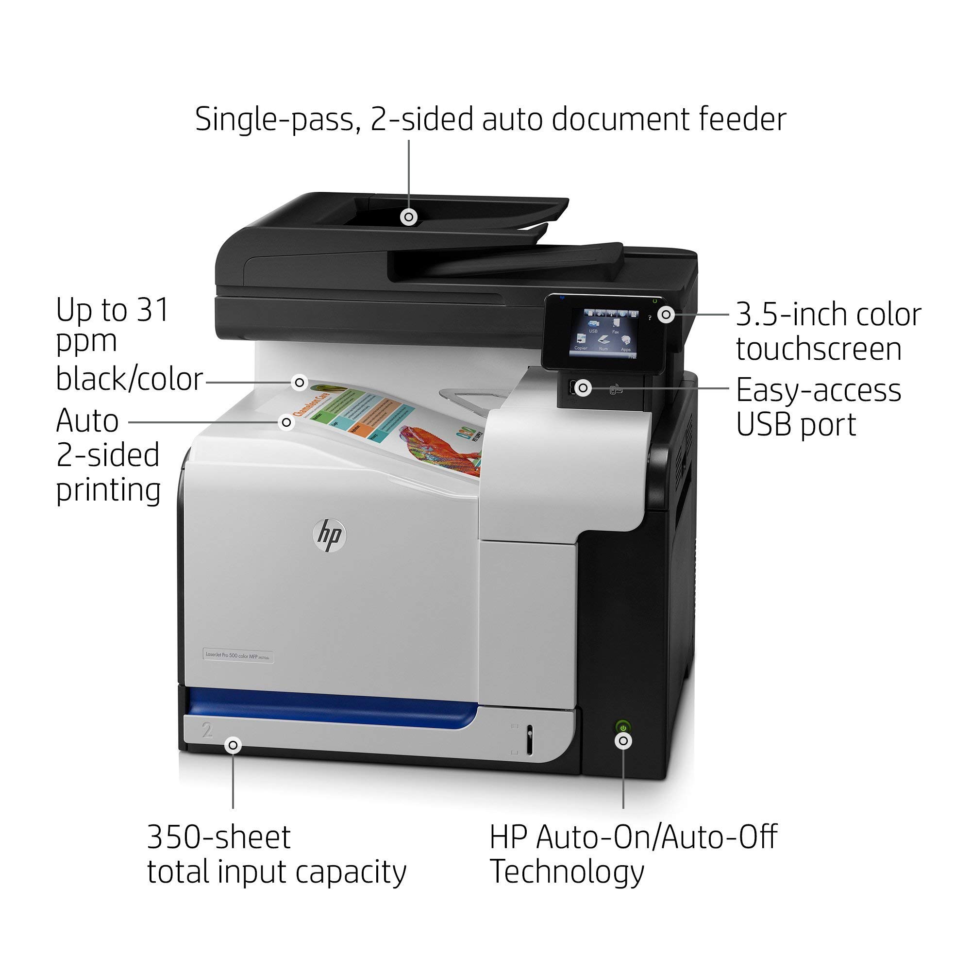 Amazon.com: HP LaserJet Pro 500 color MFP M570dn (CZ271A) (Renewed