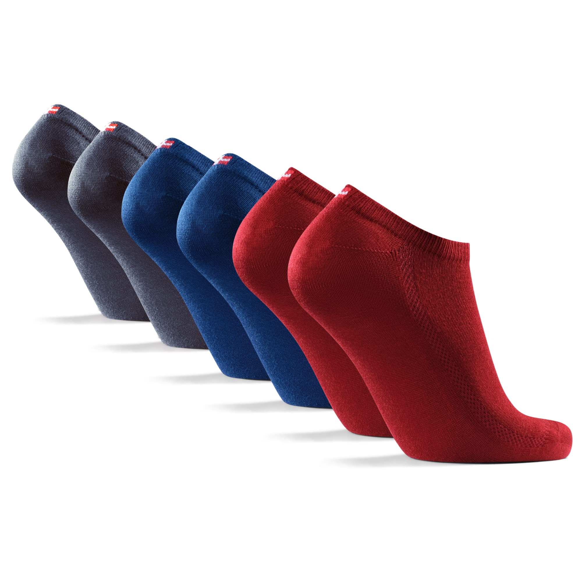 DANISH ENDURANCEBamboo Trainer Socks, Anti-Blister & Breathable Ankle Socks, Soft, Moisture Wicking, for Men & Women, Unisex, 6 PackOEKO-TEX STANDARD 100