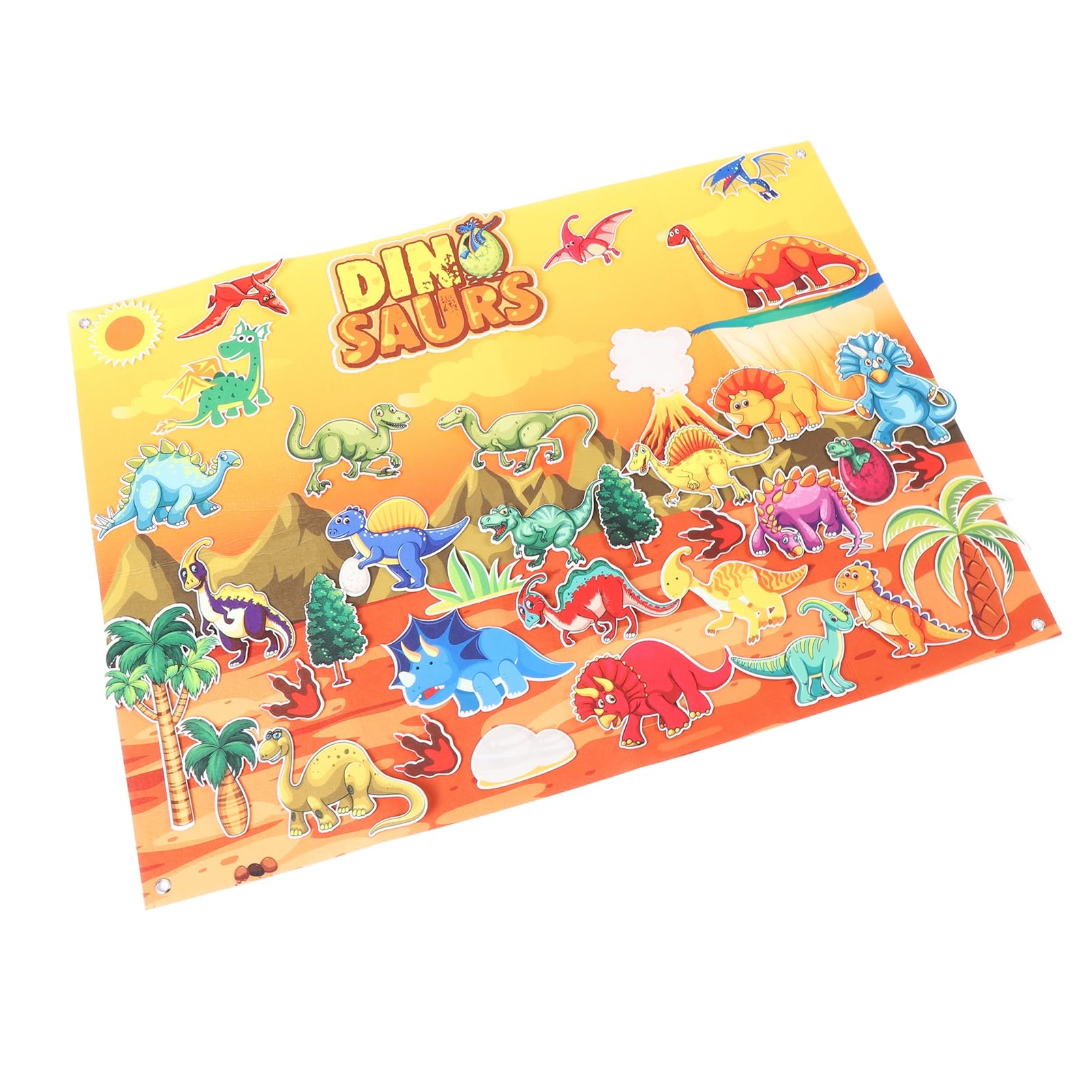 Ymiko Dinosaur Felt Board Set Interactive Learning Play Kit Wall Hanging Gift for Preschool Children