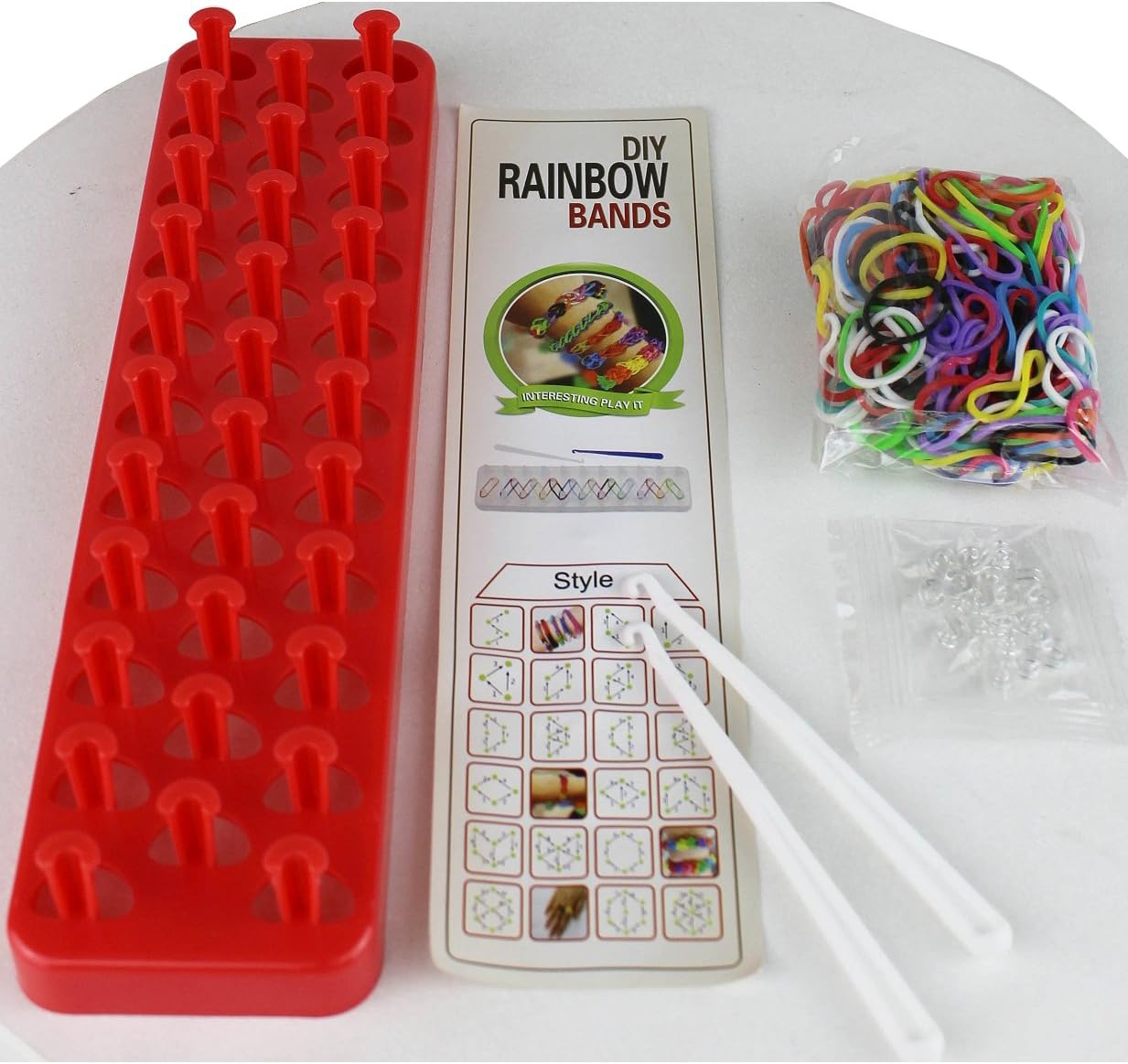 DIY Rubber Band Loom Kit (Loom Color Will Vary)