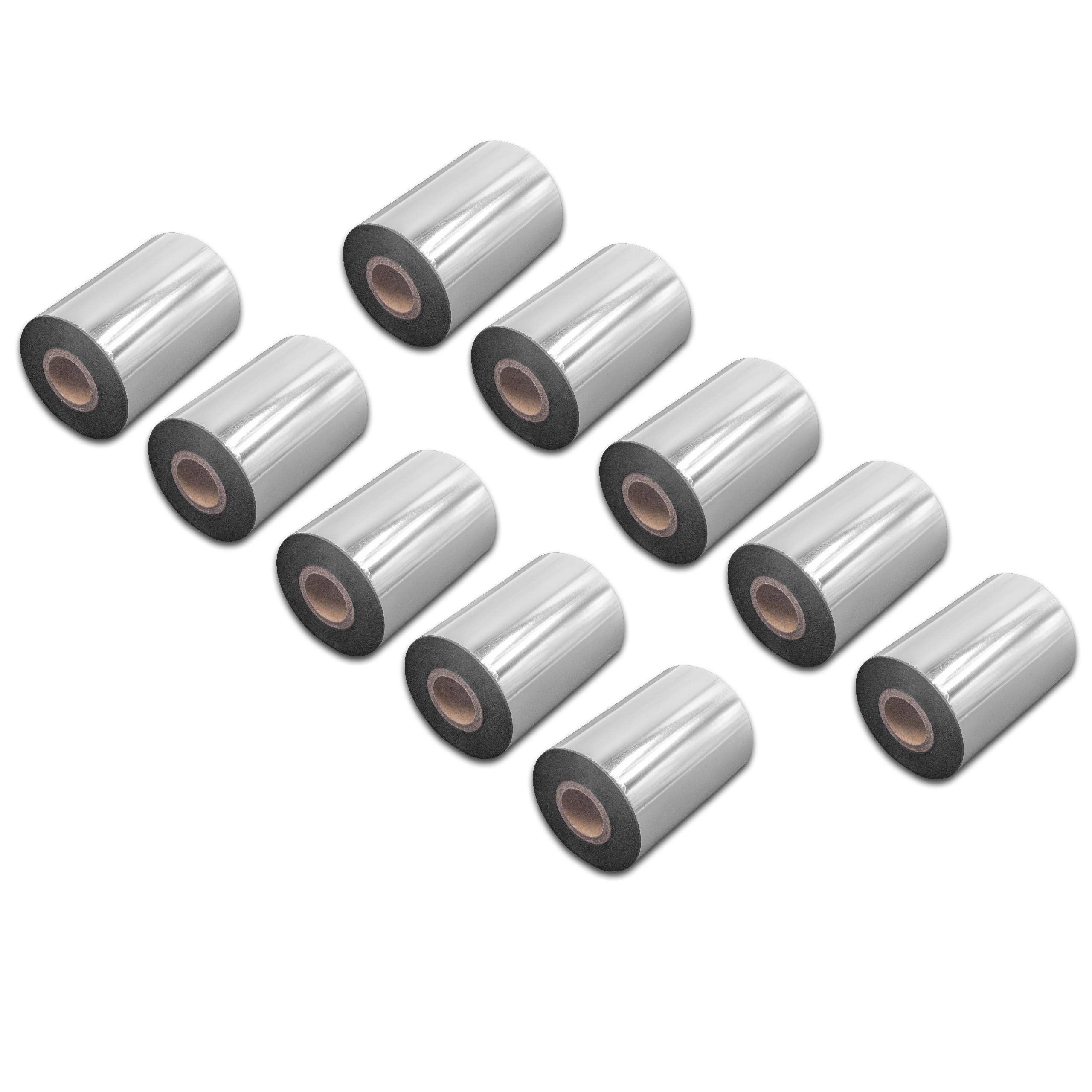 vhbw 10x nastro trasferimento termico compatibile con Valentin Pica, Micra - Serie etichettatrice, indelebile, 90mmx300m, cera/resina