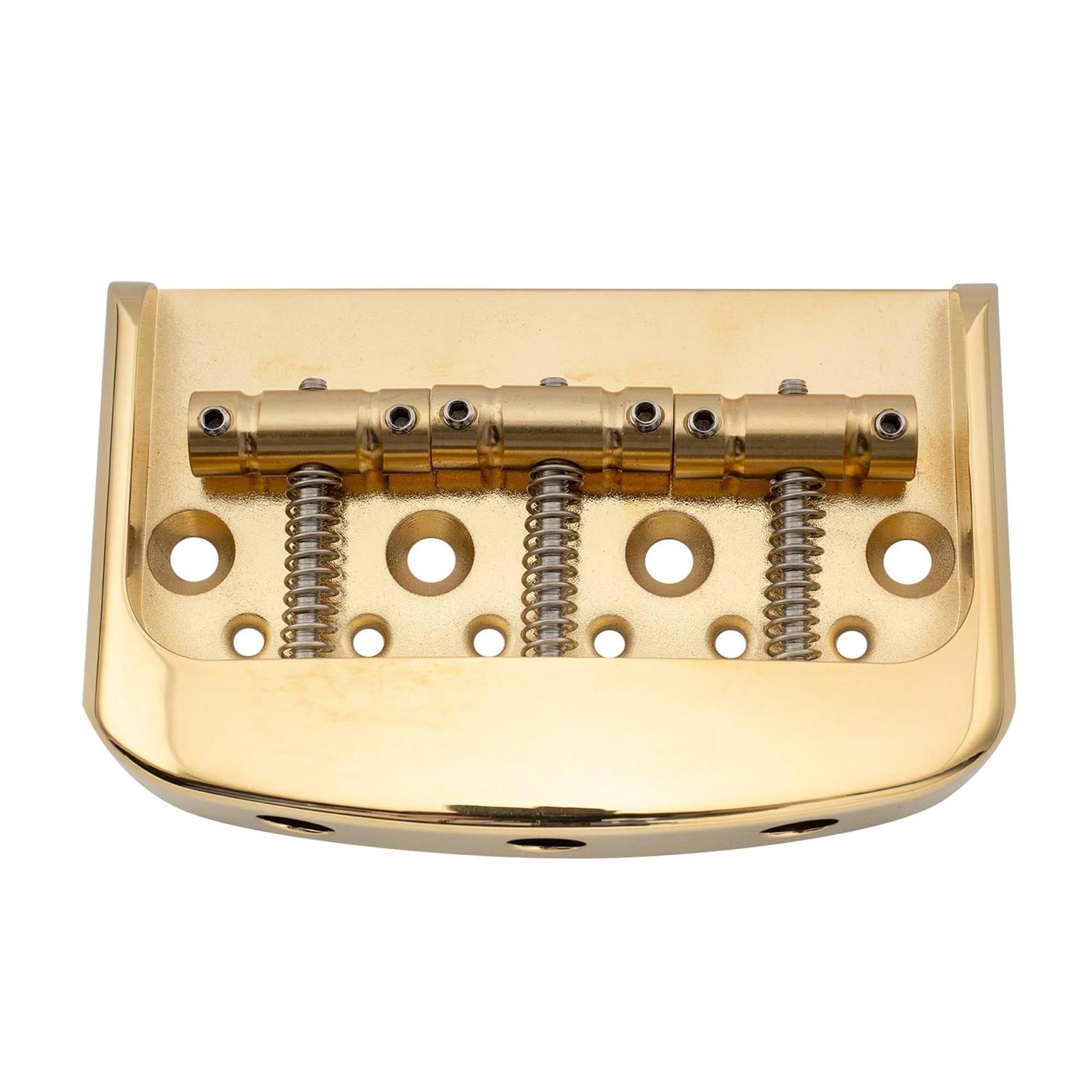 Mostek Gitarowy Ultra Półwymiarowe Struny Przechodzące Przez Mostek Gitarowy Solidna Płyta Ze Stopu Aluminium I Mosiężne Siodło 3(Gold)